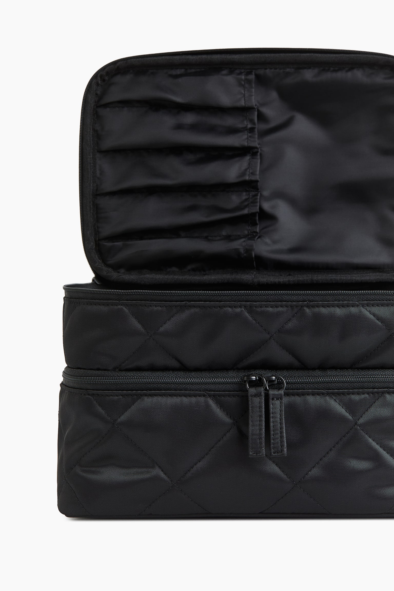 Large two-tiered wash bag - Black/Quilted/Light beige/Quilted/Purple/Lilac/Black/Light beige - 3