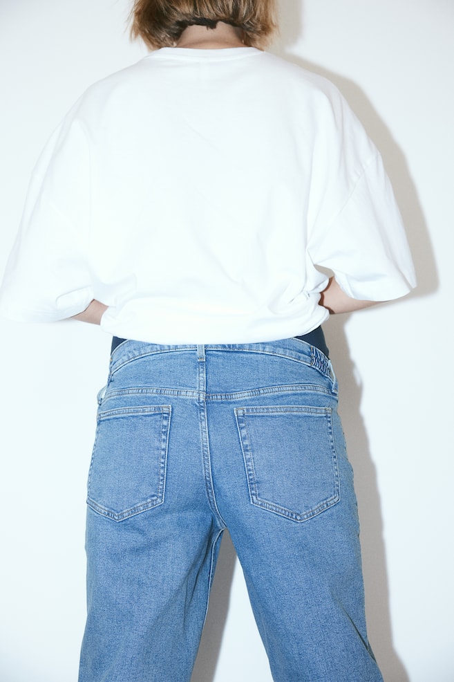 MAMA Straight Ankle Jeans - Bleu denim/Blanc/Bleu denim - 5