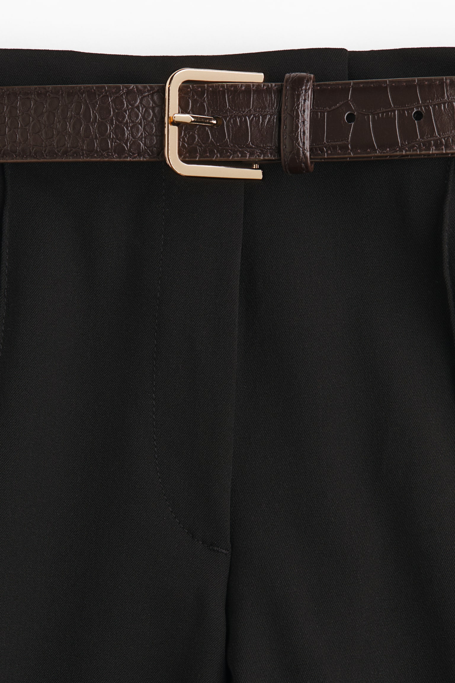 Женские брюки H&M Dress Pants with Belt, цвет: Чёрный — фото 6