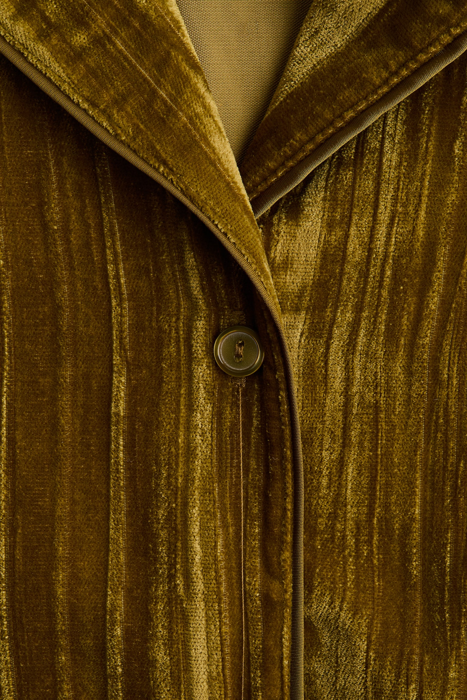 Zamatová košeľa - Zlatistá olivová - 3
