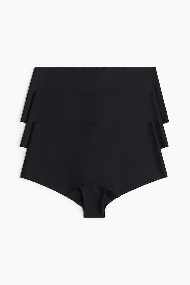 3-Pack Invisible Shortie Briefs - Black/Light beige - 1