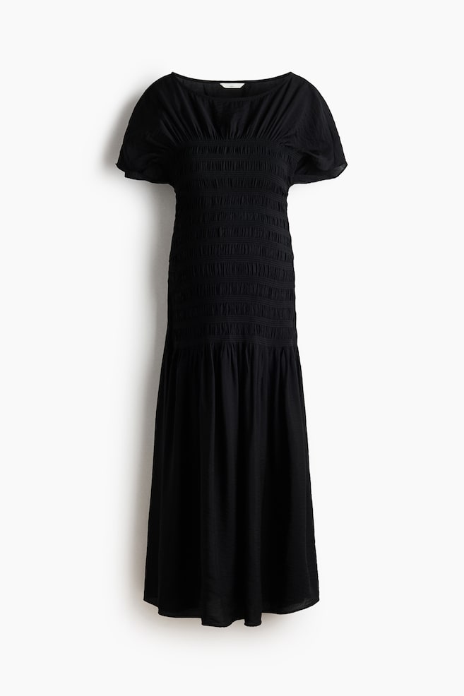 MAMA Robe à smocks - Noir/Violet clair/Brun rouille - 1