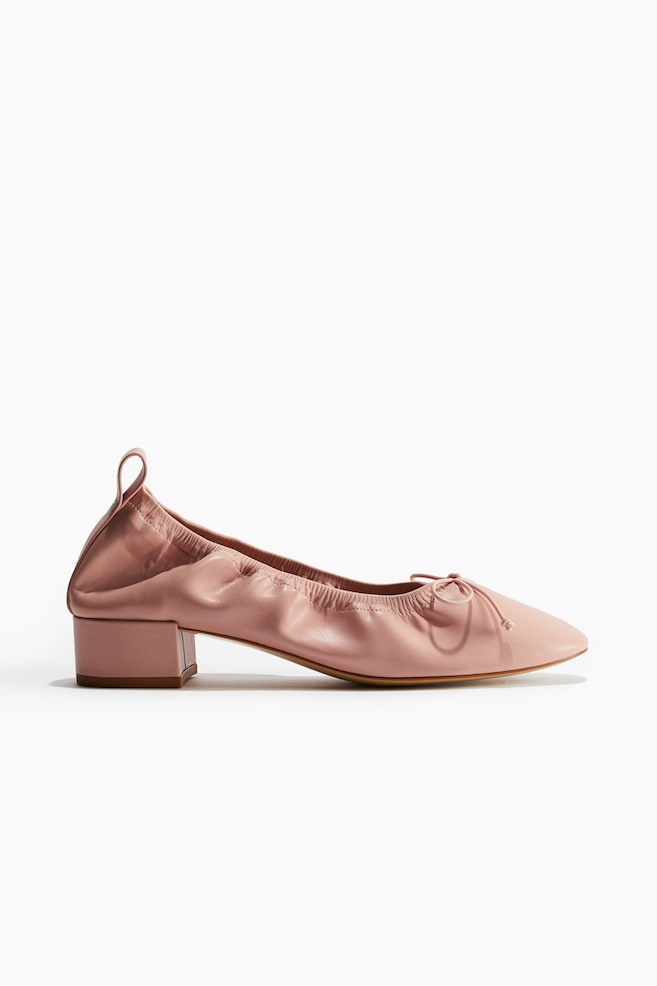Bow-front court shoes - Dusty pink - 1