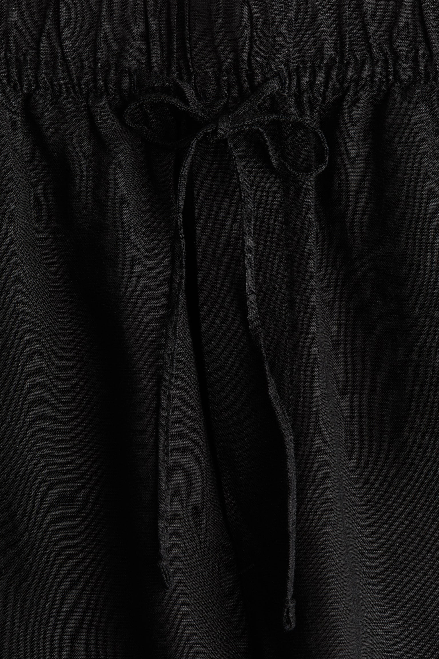 Женские брюки H&M Linen-Blend Drawstring, цвет: Чёрный — фото 2