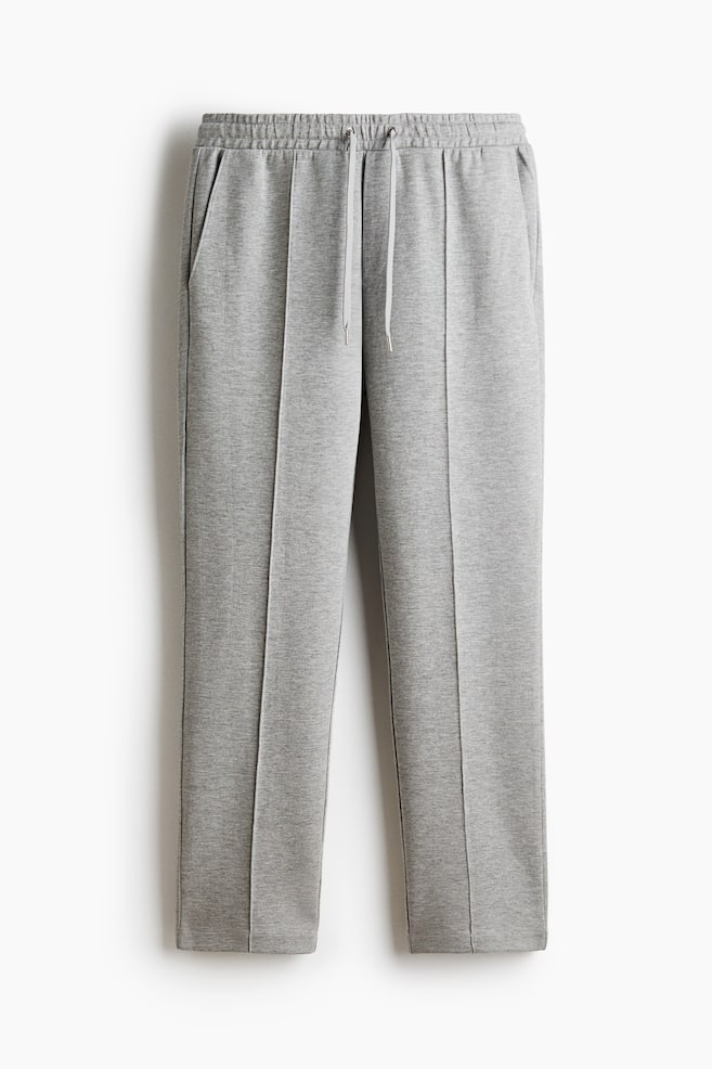 Joggers interlock con raya Regular Fit - Gris claro jaspeado/Negro/Crema/Verde caqui oscuro - 1