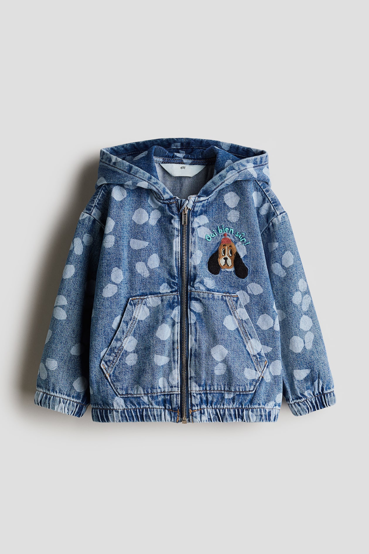 Hooded denim jacket Denim blue/Oui bien sûr Kids H&M IN