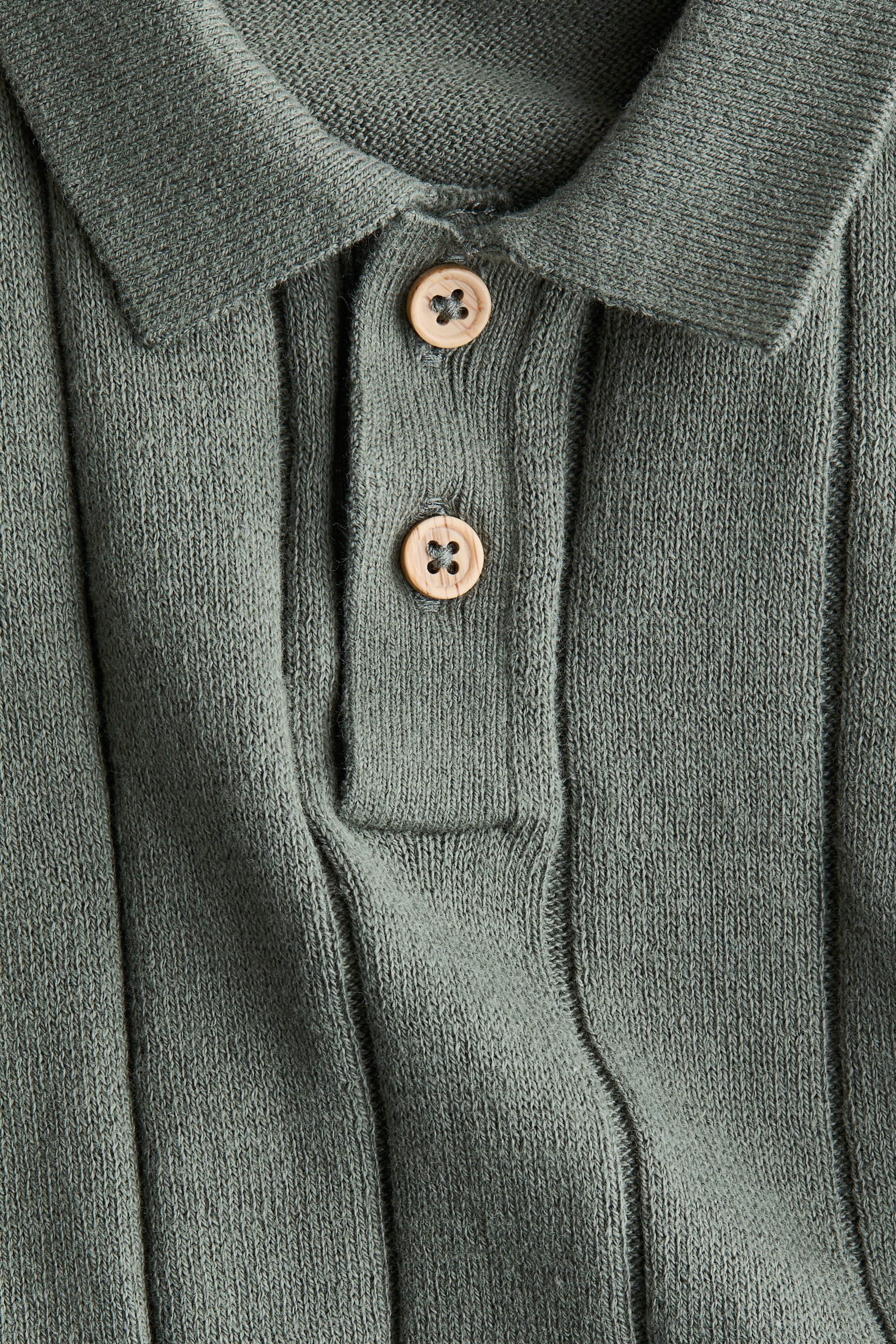 Knitted polo shirt - Khaki green/Light blue/Light green/Cream - 2