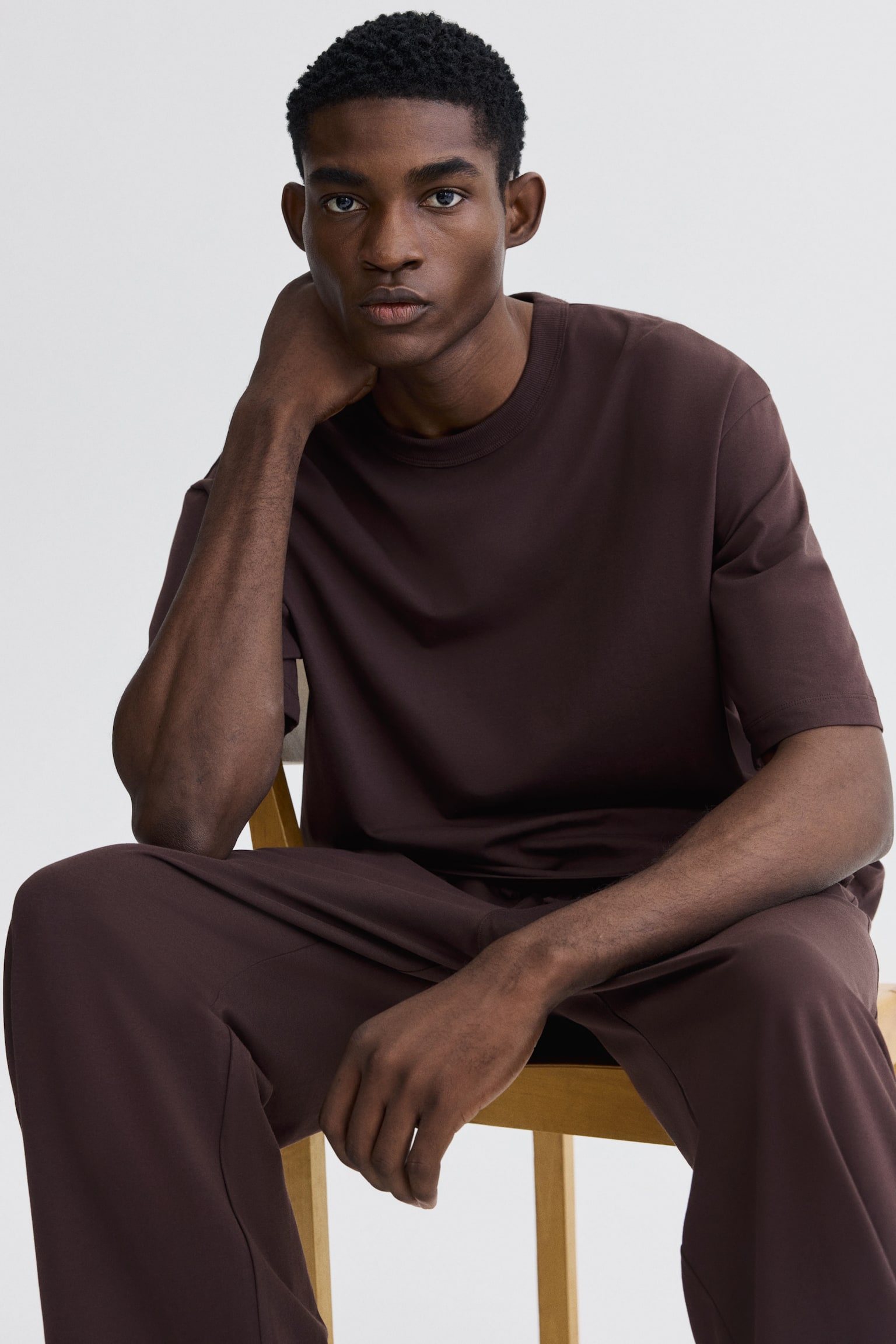 Jersey pyjamas - Dark brown/Navy blue - 4