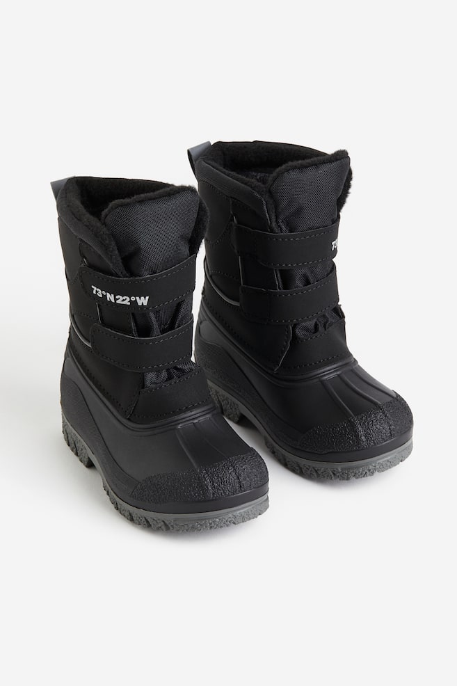 Waterproof winter boots - Black/Dark red - 1