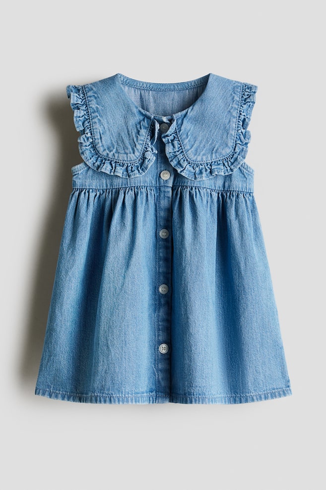Robe en denim avec col marin - Bleu - 1