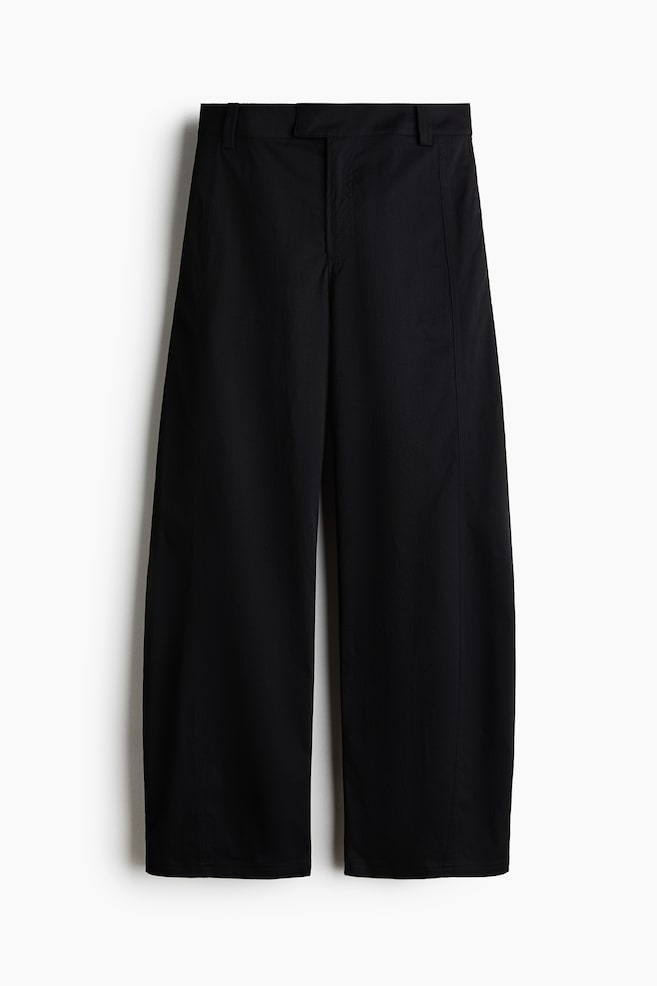 Barrel trousers - Black/Dark beige - 1