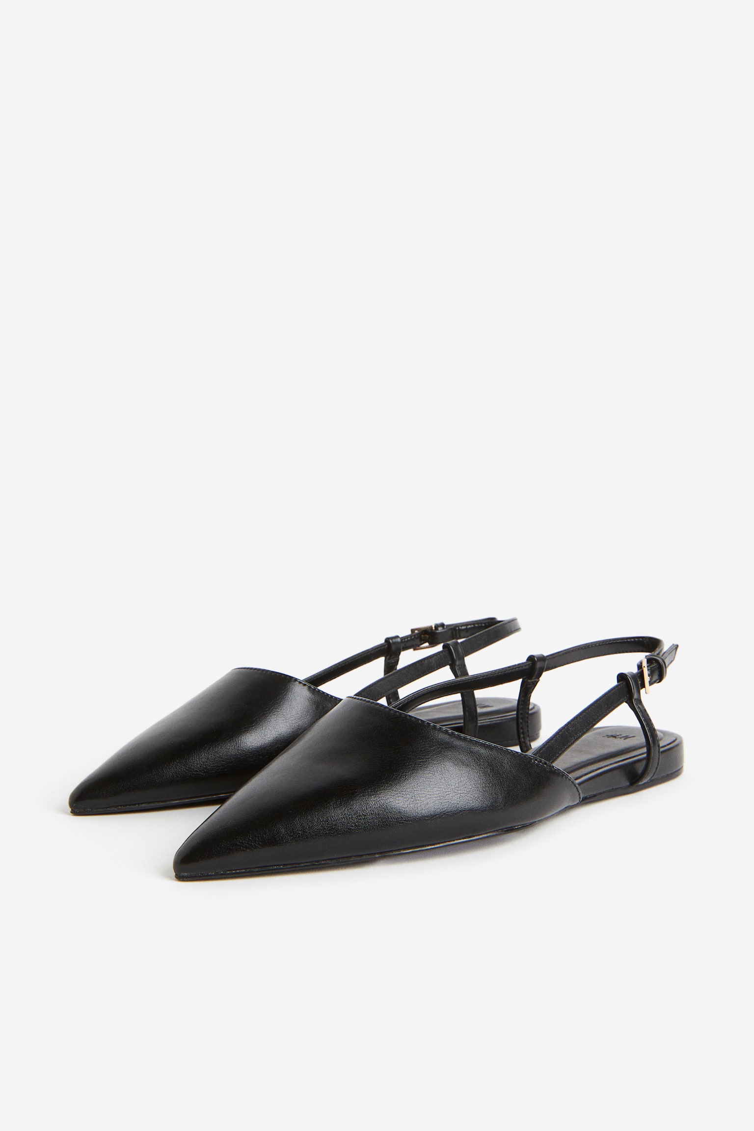 Pointed Slingbacks - Black - 4