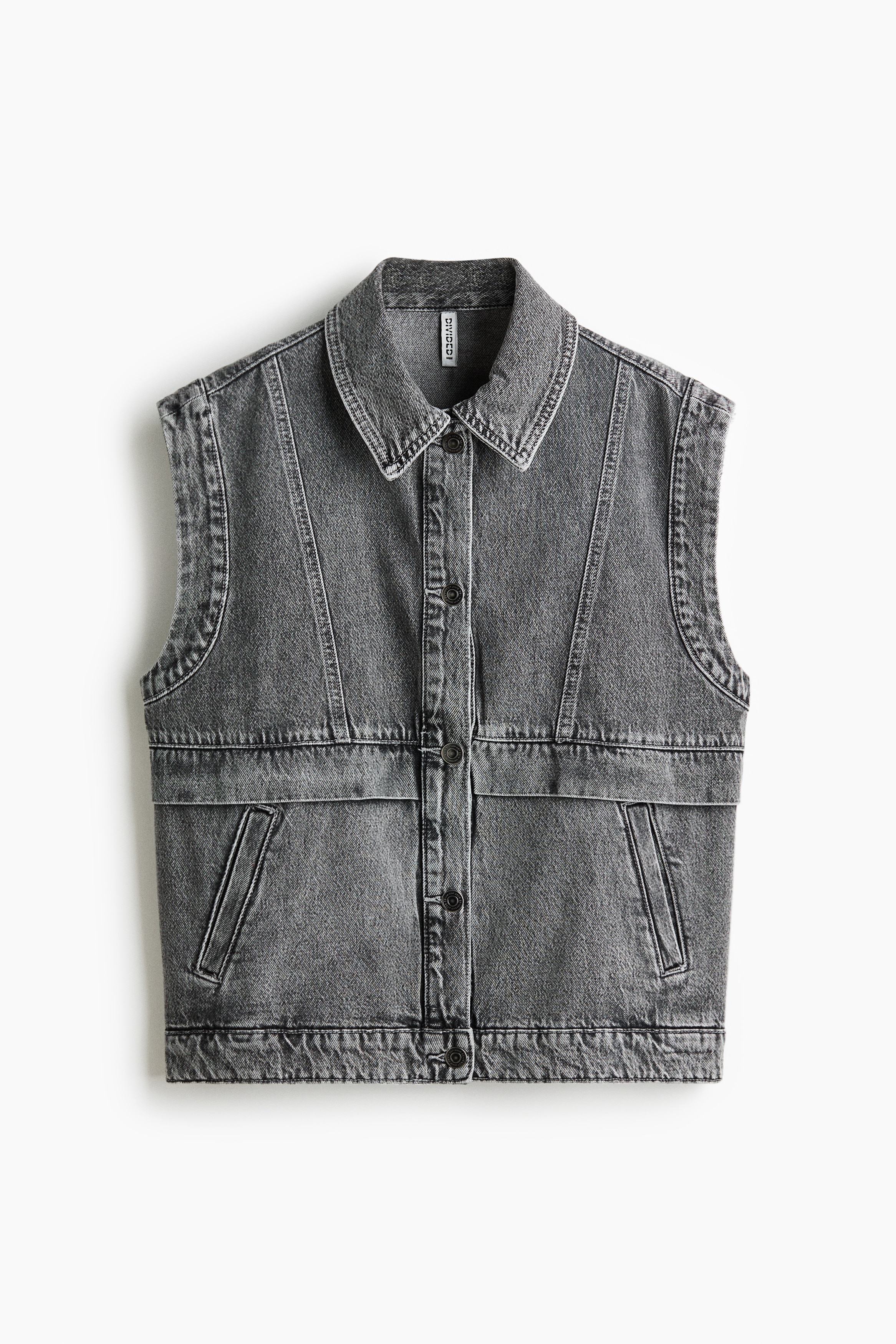 Oversized denim gilet - Denimgrijs