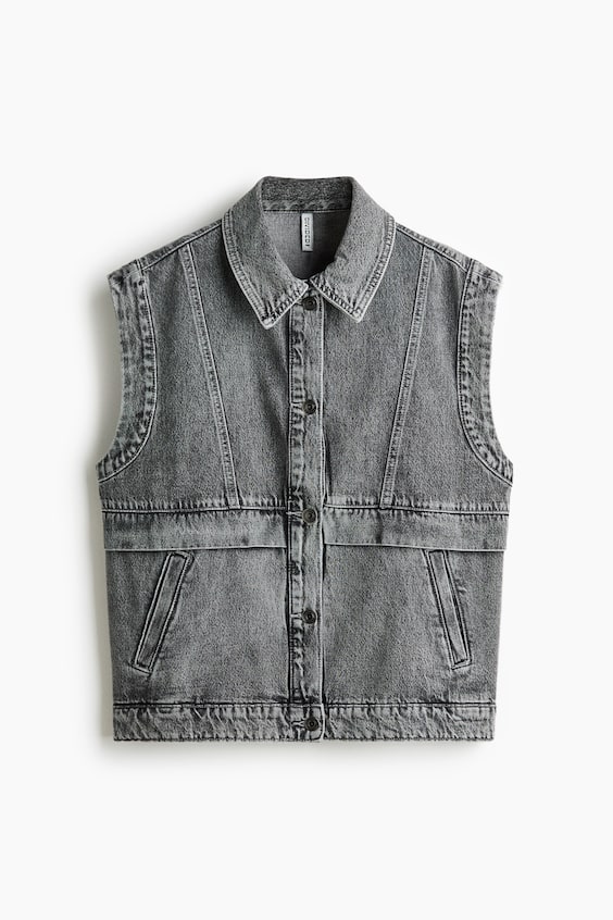 Женские жилеты H&M Oversized Denim Vest