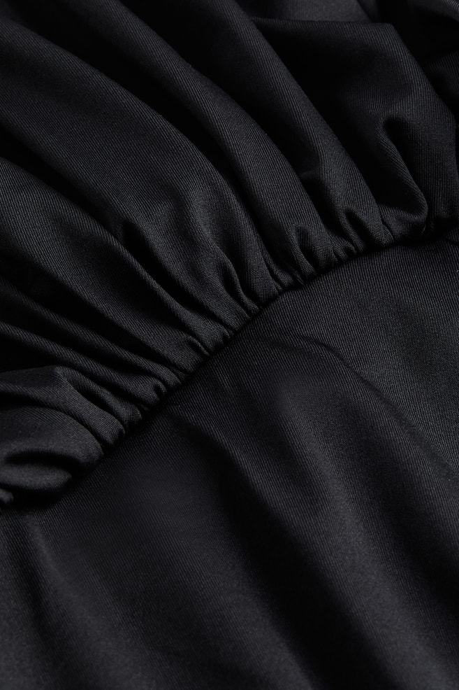 Draped jersey dress - Black - 4