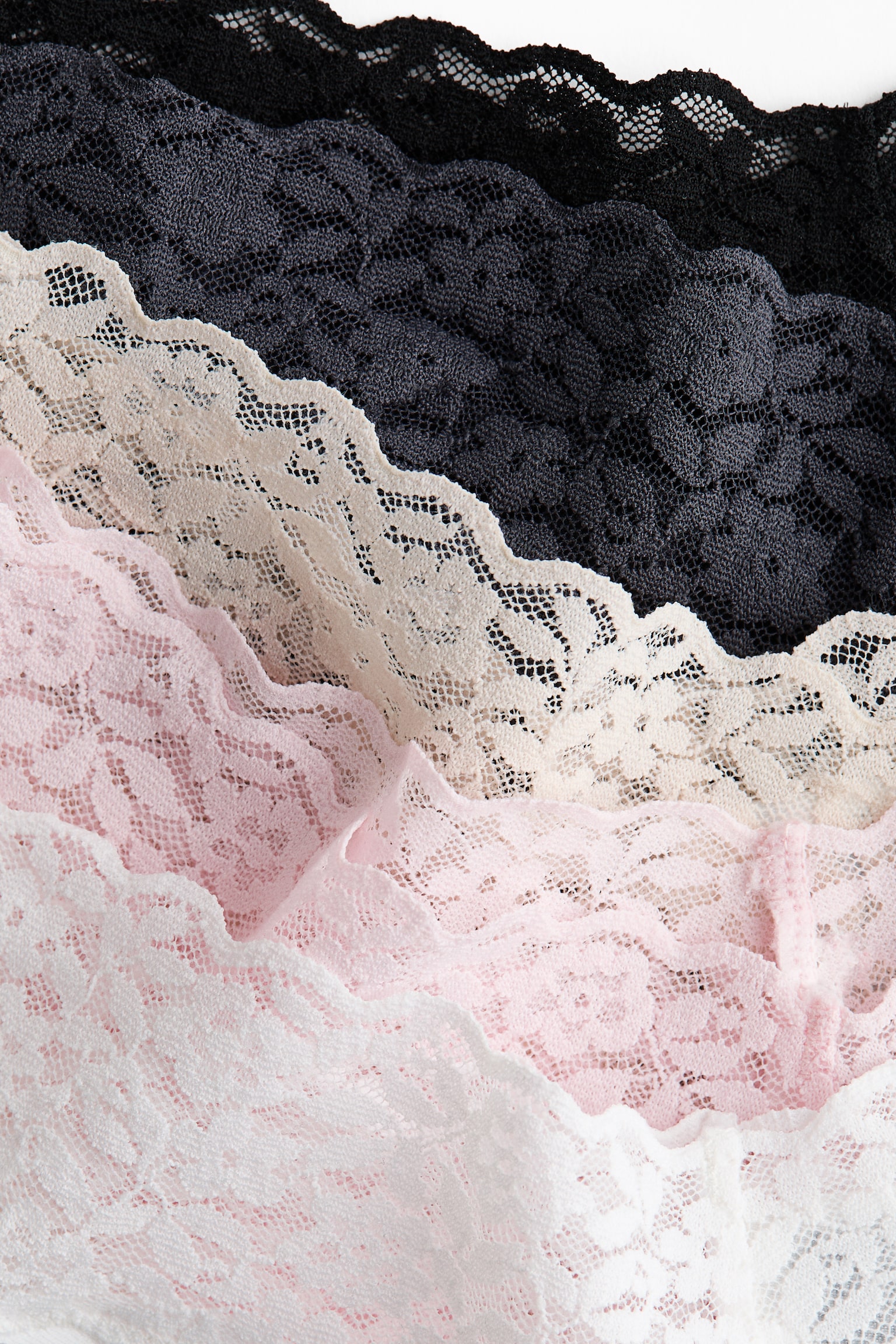 10-pack lace thong briefs - Light pink/Dark grey/Black/Light grey marl/Black/Grey-green/Light green/Light beige/White/Dark grey - 2