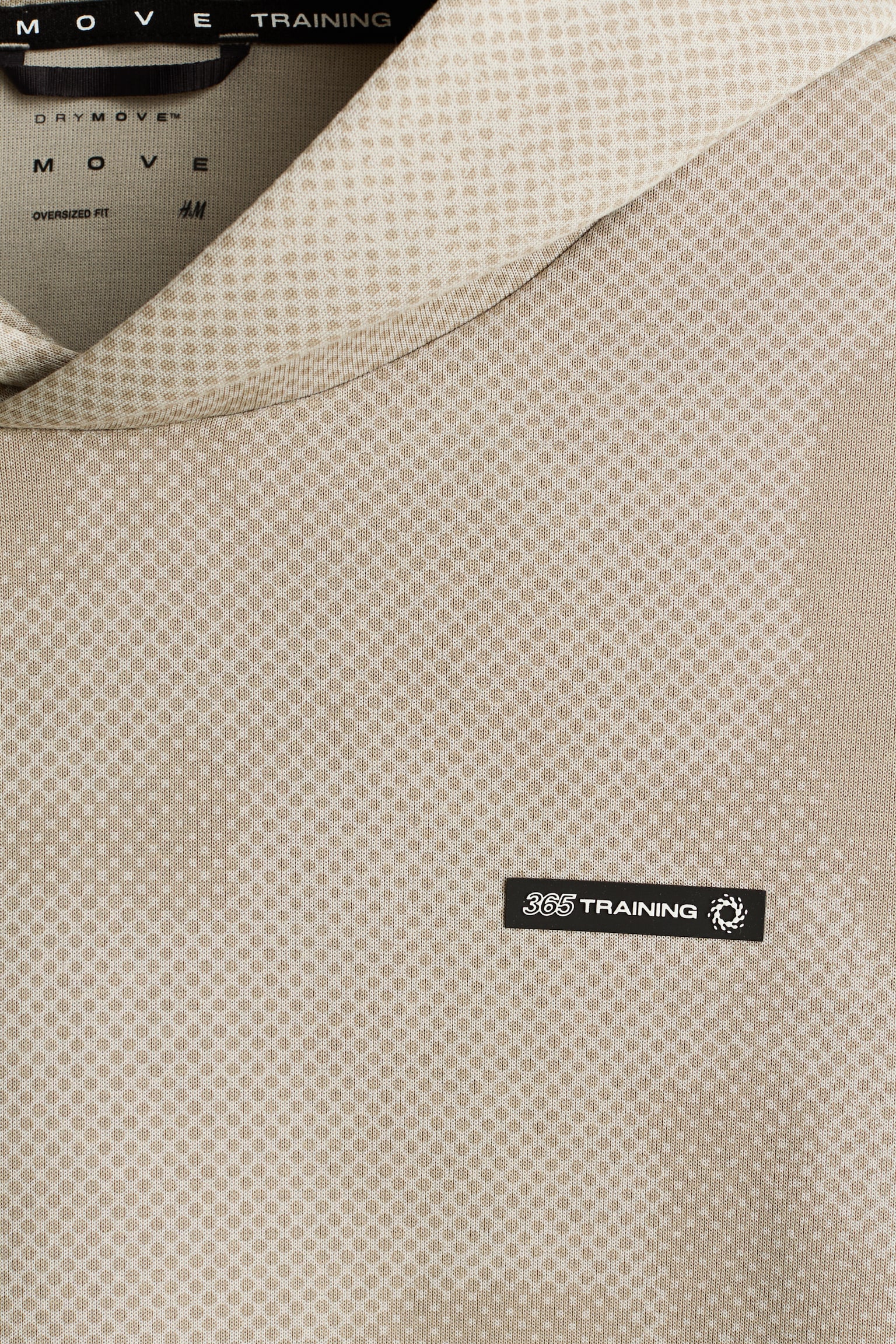 Oversized Fit Sport hoodie with DryMove™ - Beige/Patterned/Dark pink - 9