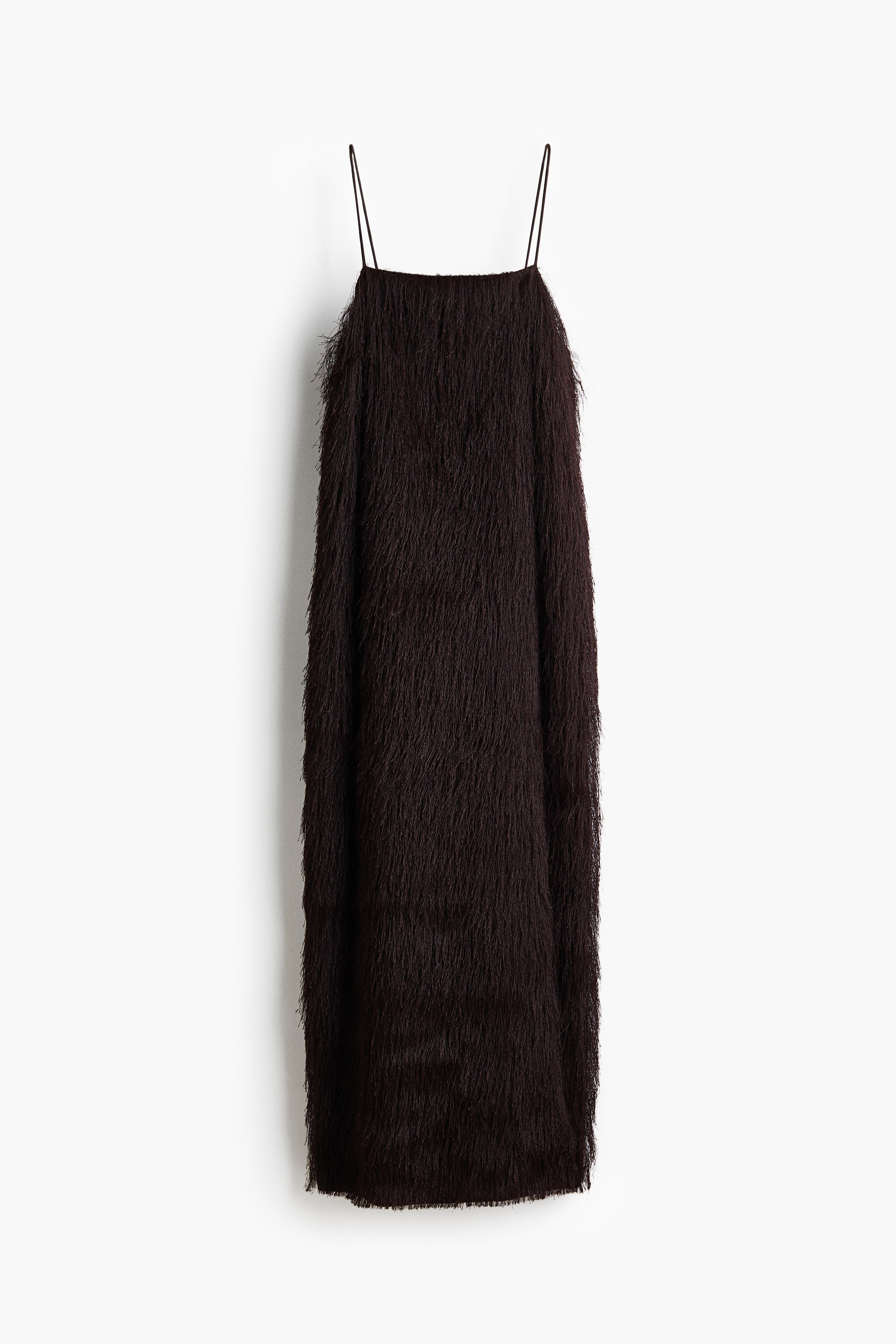 Strapjurk met franjes - Donkerbruin