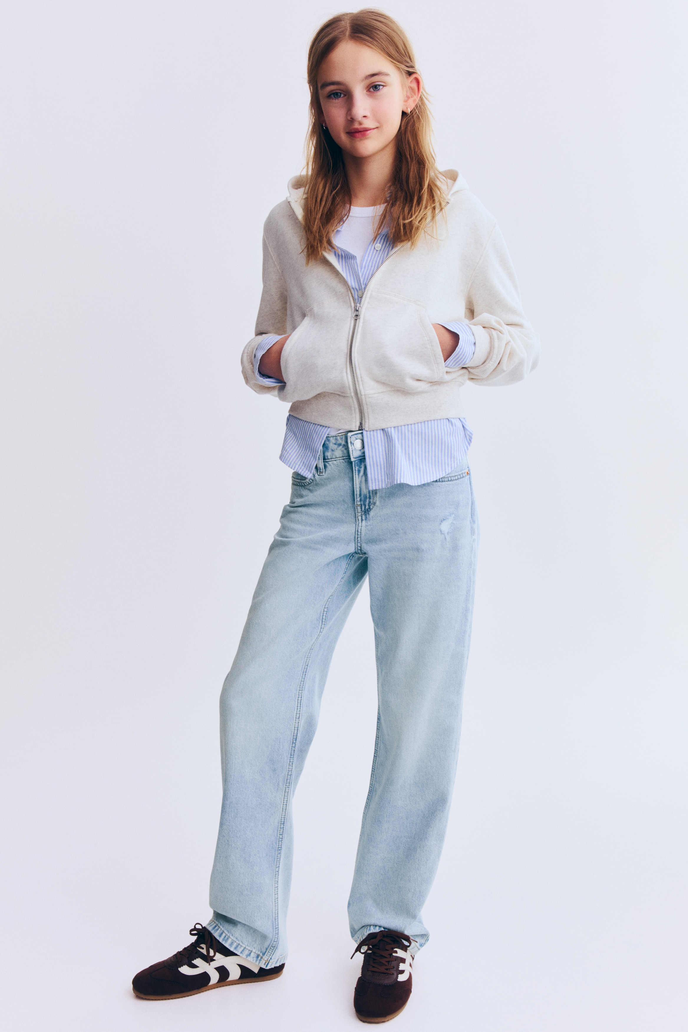 直筒牛仔褲 - 淺丹寧藍/深丹寧藍/淺丹寧灰/淺丹寧藍/淺丹寧藍