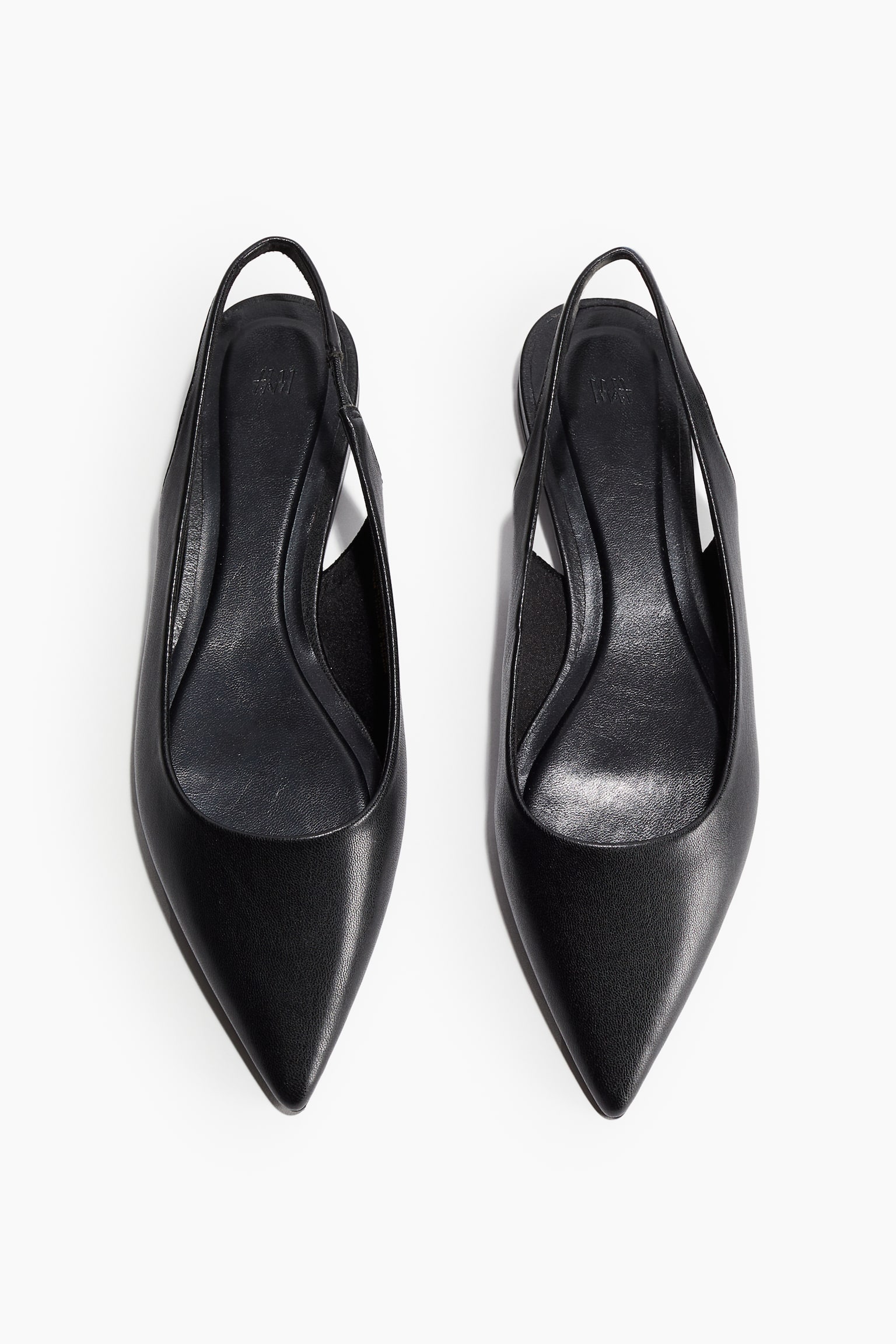 Pointed Slingbacks - Black/Dark beige - 2