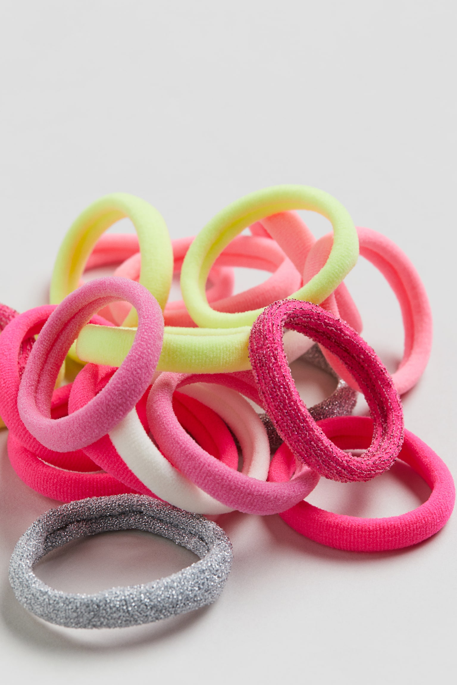 20-pack Hair Elastics - Pink/Multicolour/Powder pink/Gold colour - 2