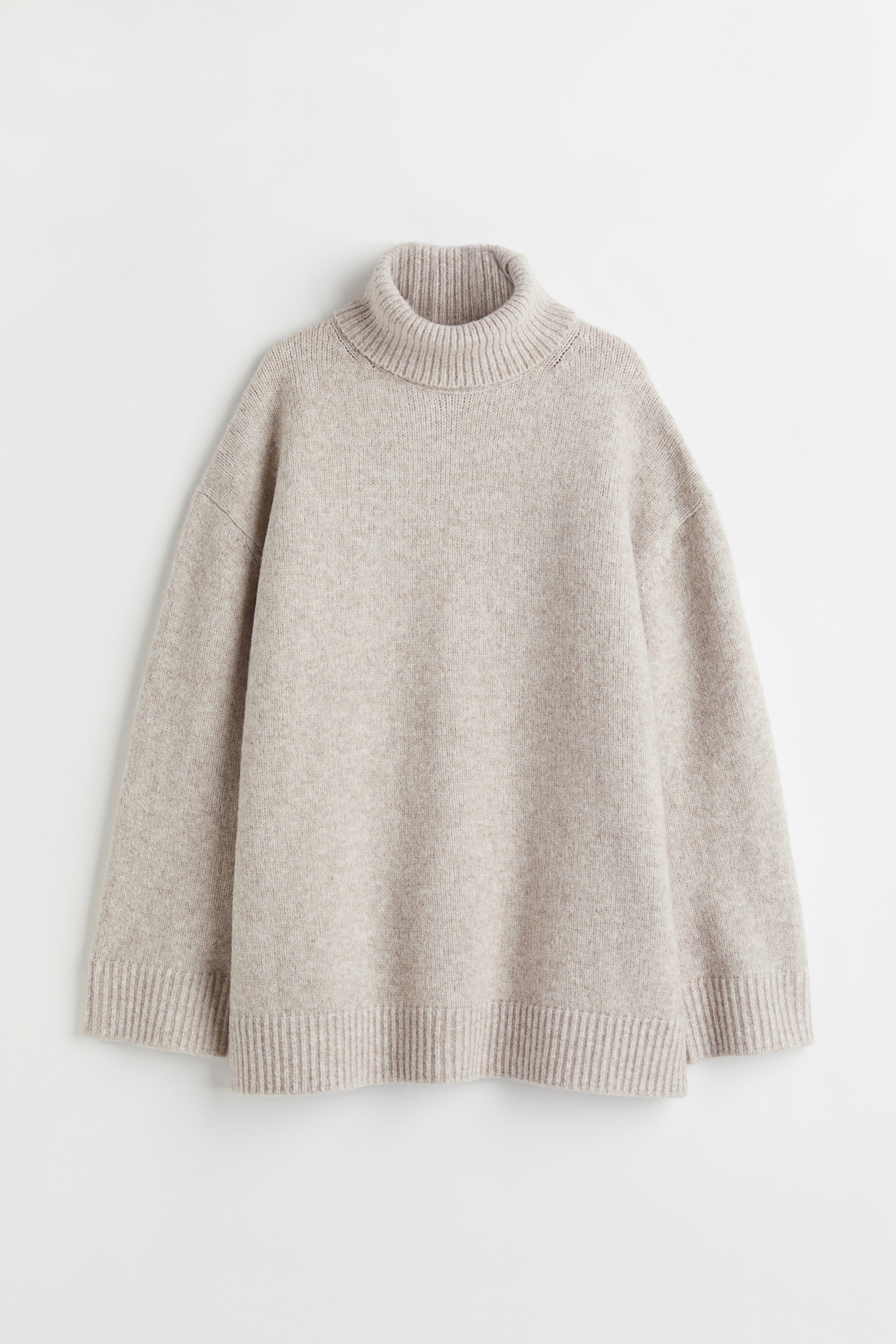 Polo-neck jumper - Polo-neck - Long sleeve - Light beige marl - Ladies ...