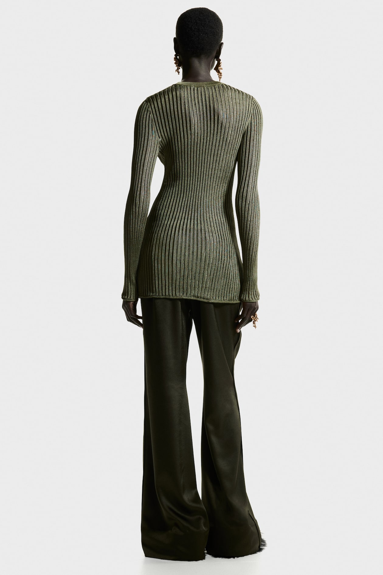 Sheer Rib-Knit Top - image 2