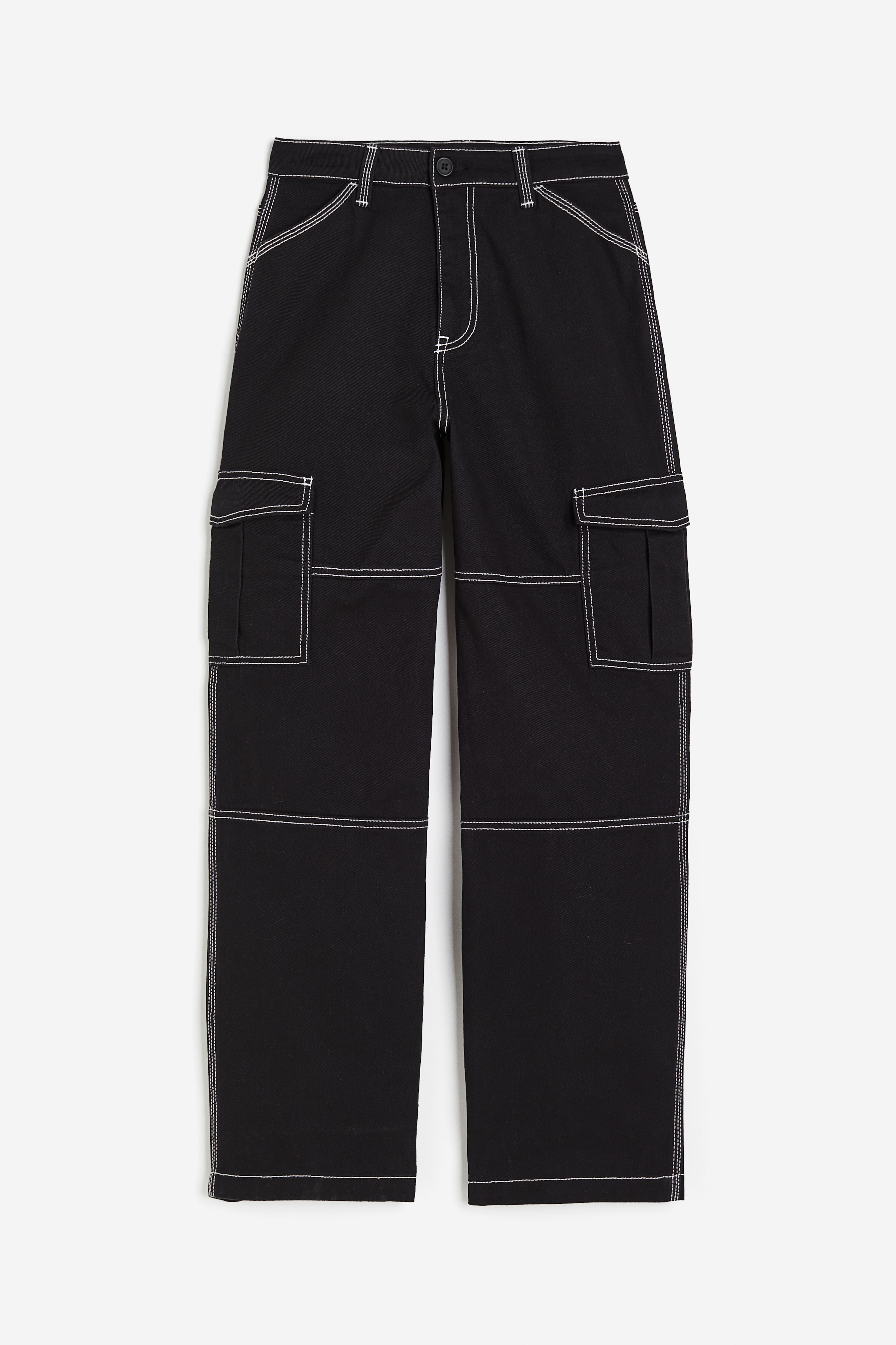 Twill Cargo Pants Black Ladies H M CA