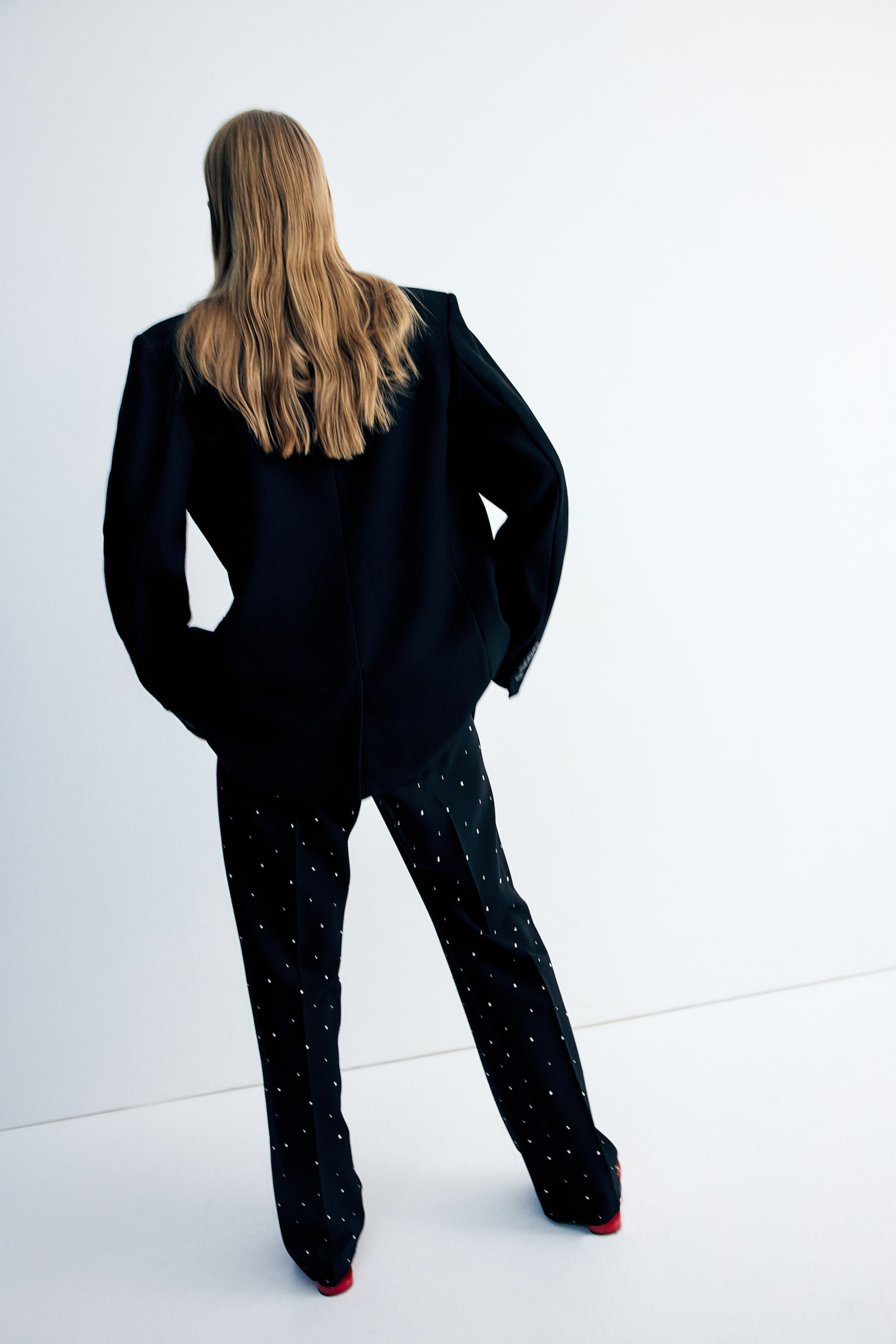 Straight embellished trousers - Black/Rhinestones/Black/Sequins - 6