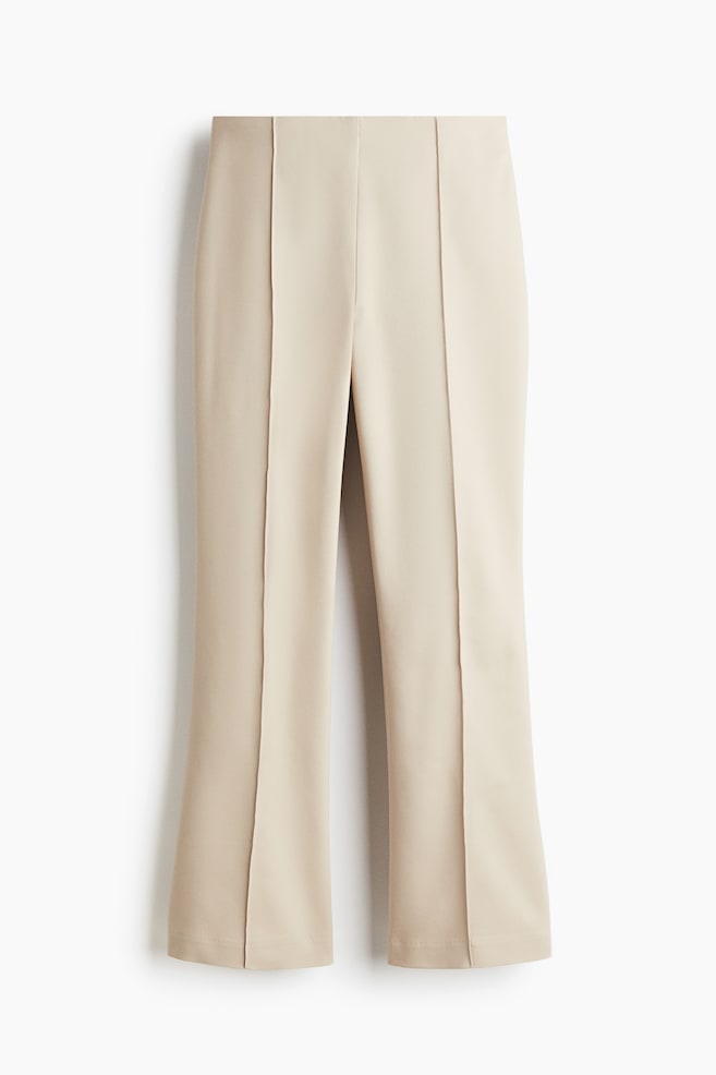 Flared Crease-Front Pants - Light beige/Dark brown/Black/White - 1