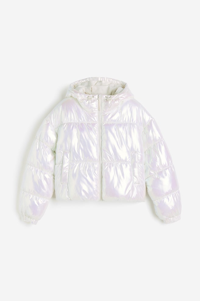 Hooded puffer jacket - Cream/Holographic/White - 2