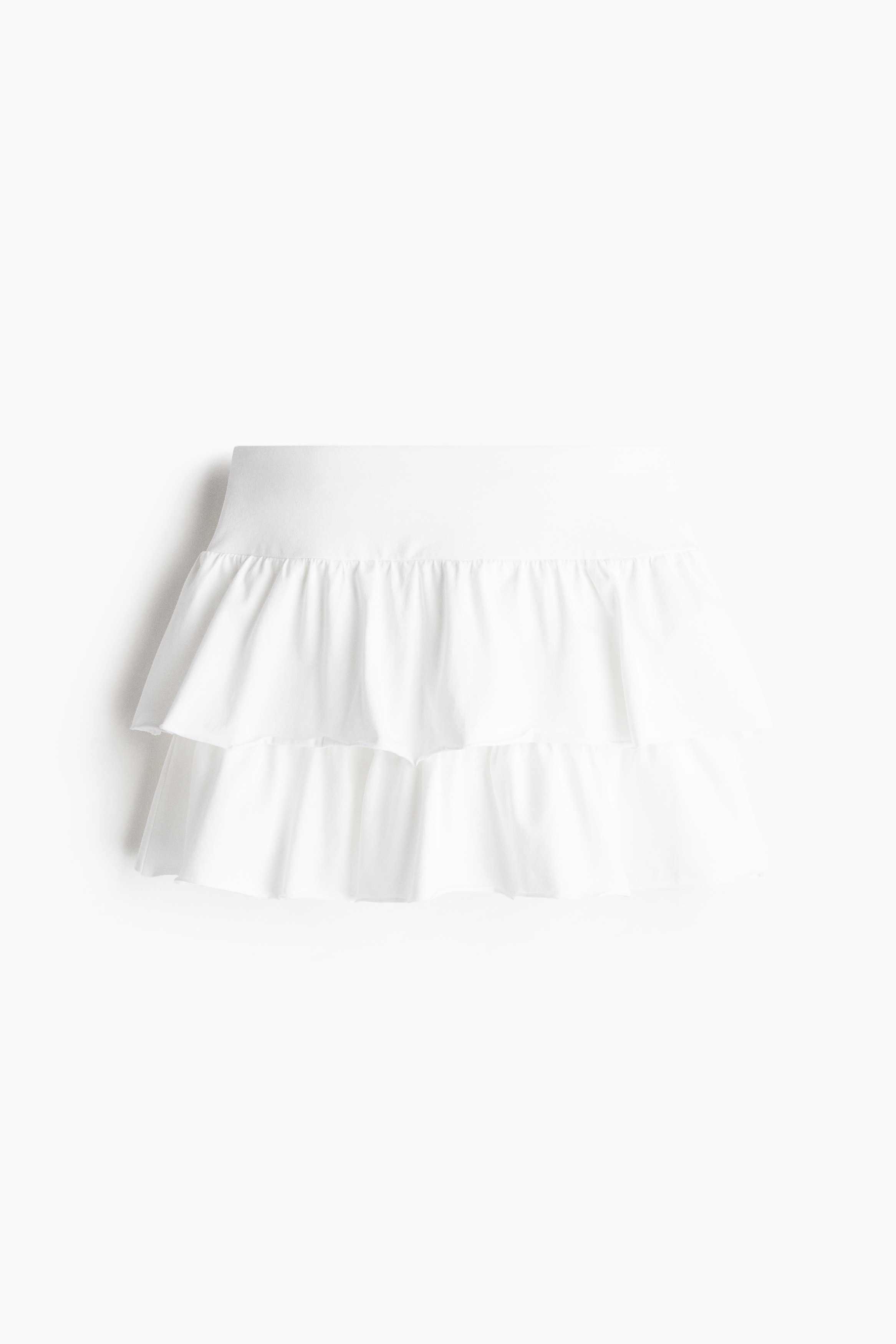 Tiered jersey mini skirt - White/White/Floral/Dusty pink/Black