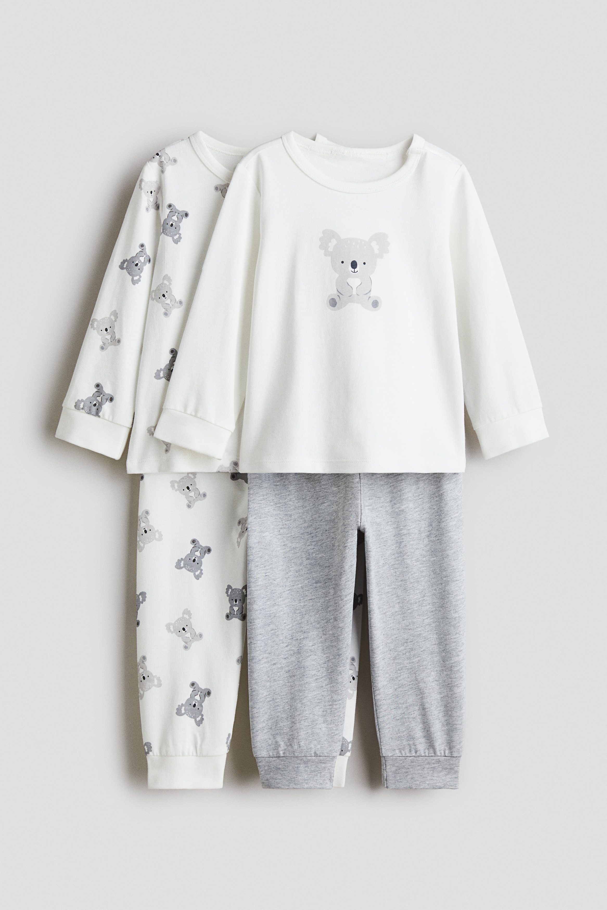 H & M - プリントコットンパジャマ 2組セット - グレー