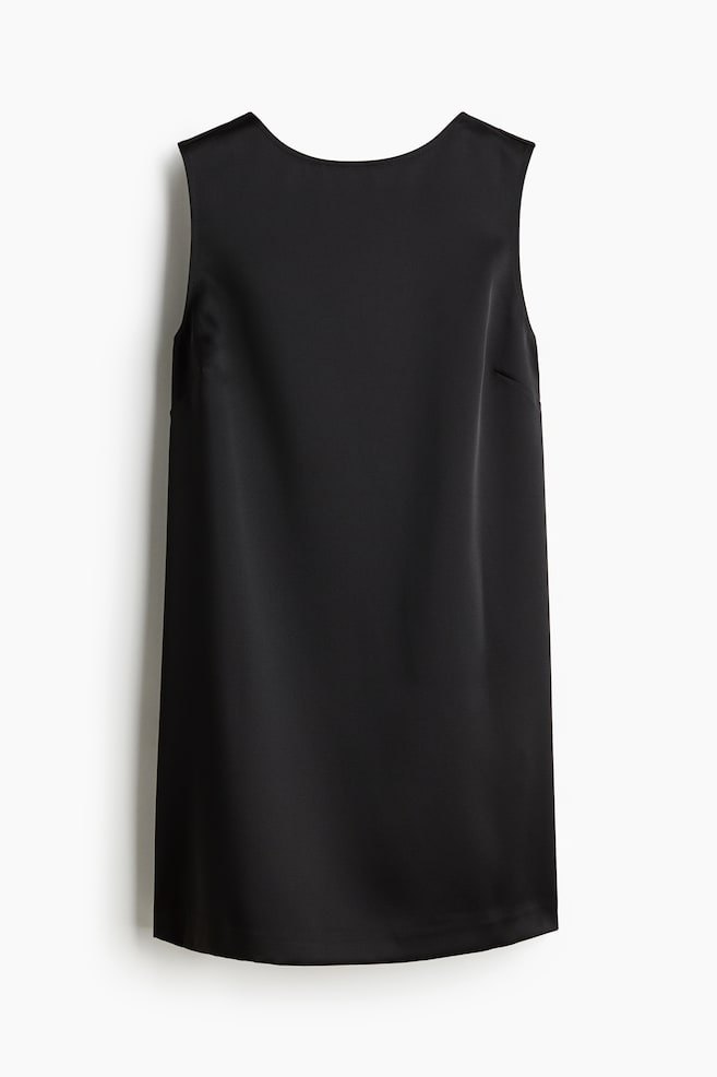 Deep-back dress - Black/Light dusty pink/Cream - 1