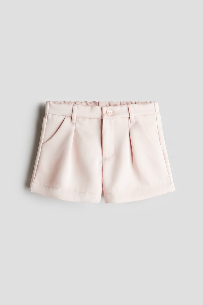 Plissierte Shorts - Hellrosa/Hellgelb - 1