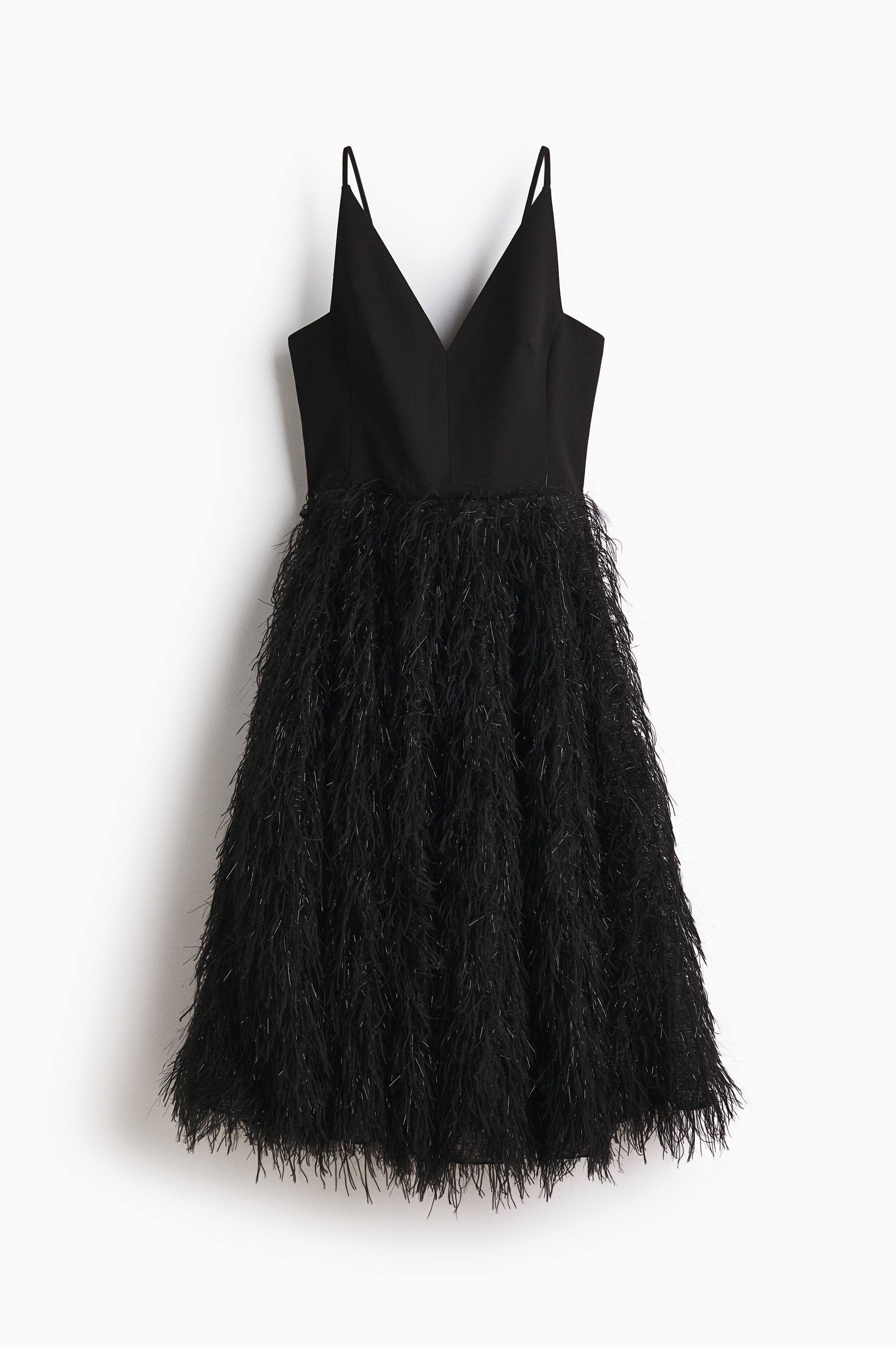 Rochie cloș cu bretele - Negru/Auriu