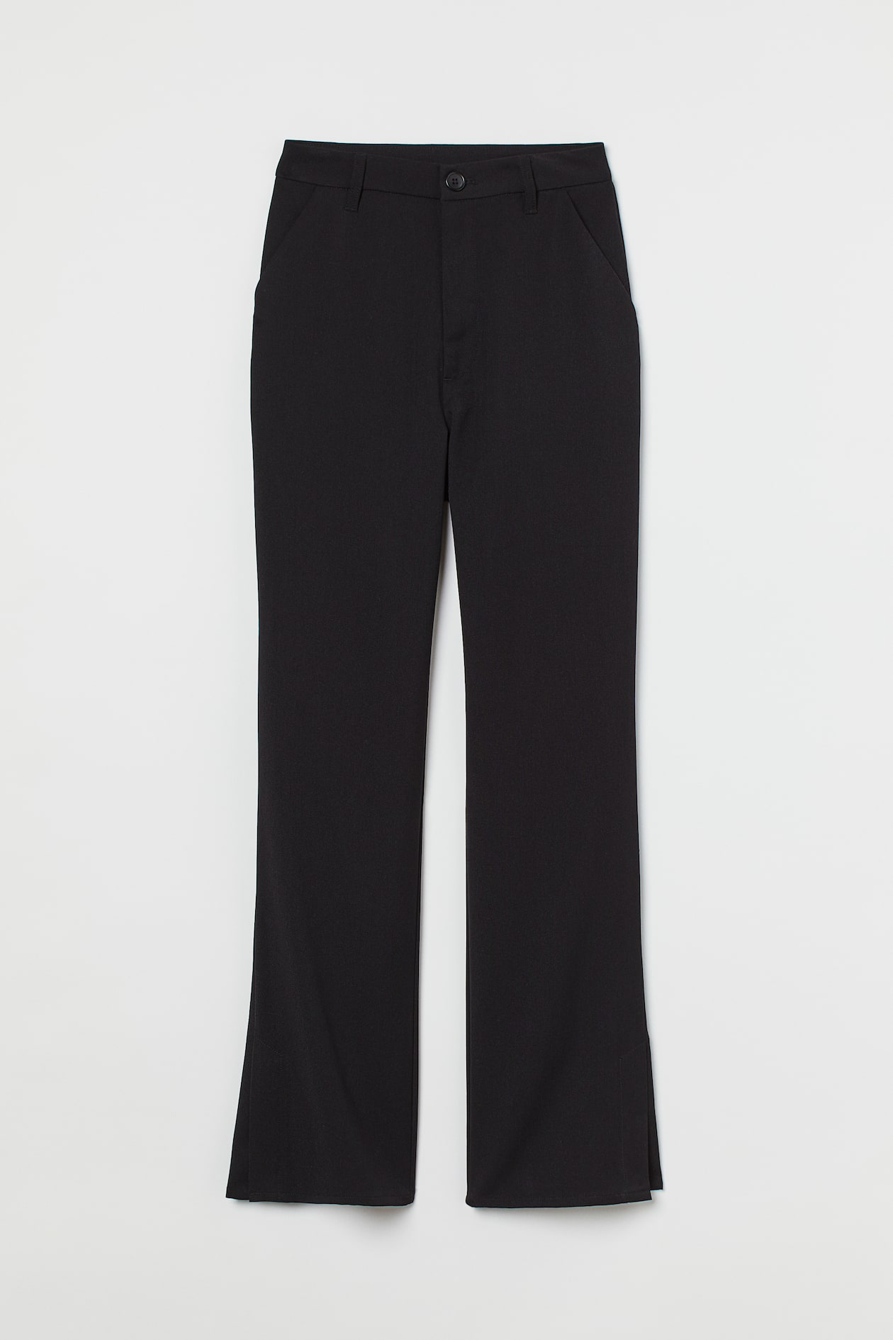 Flared Slit-detail Pants - High waist - Long - Black - Ladies | H&M US