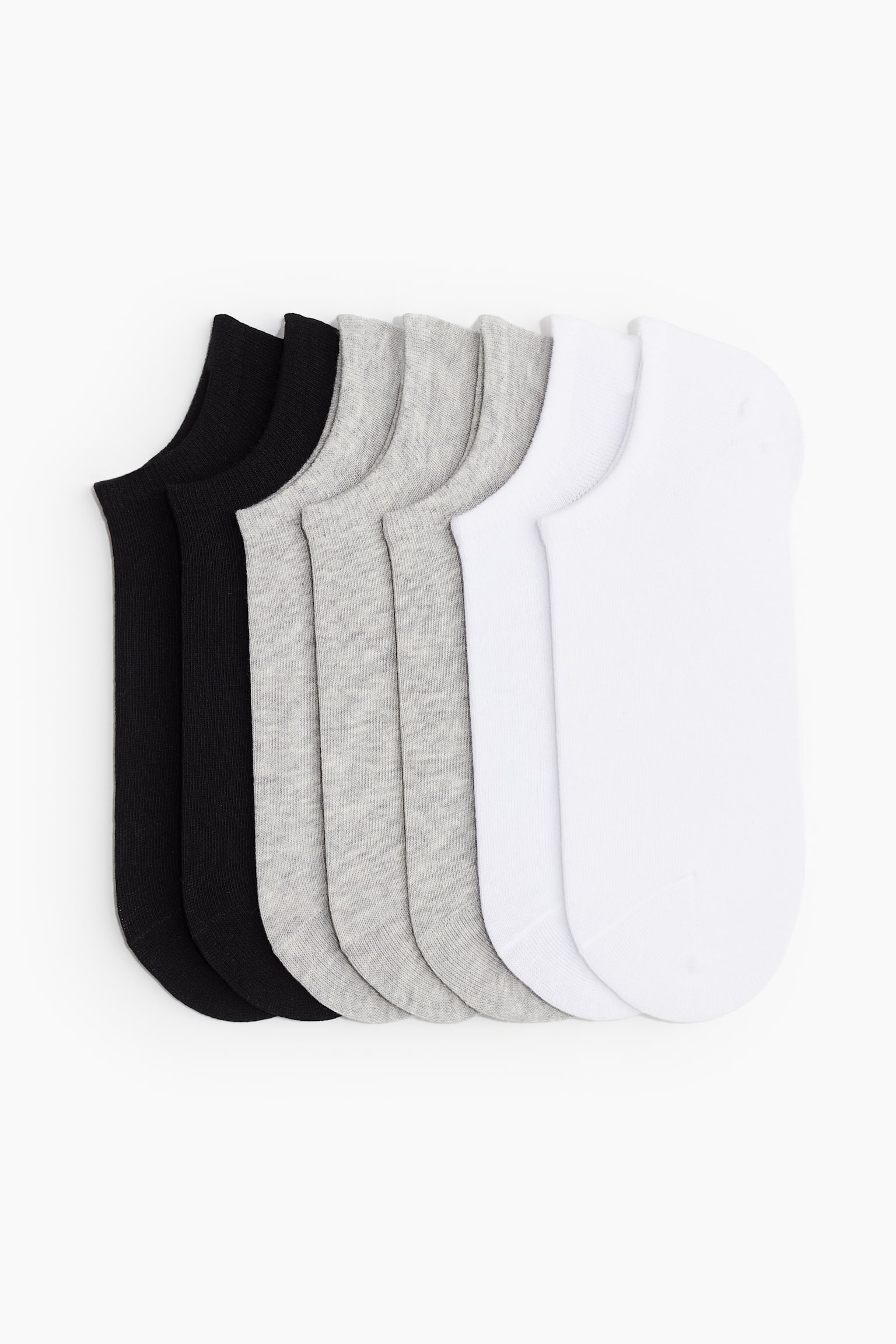 7-pack trainer socks - White/Grey marl/Black/White/Navy blue/Dark grey marl/Black - 1