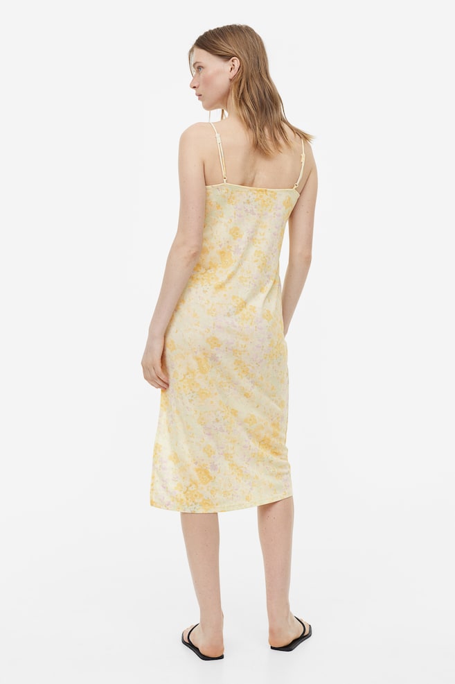 Flounce-detail slip dress - Light yellow/Floral/Black/Blue-grey - 5