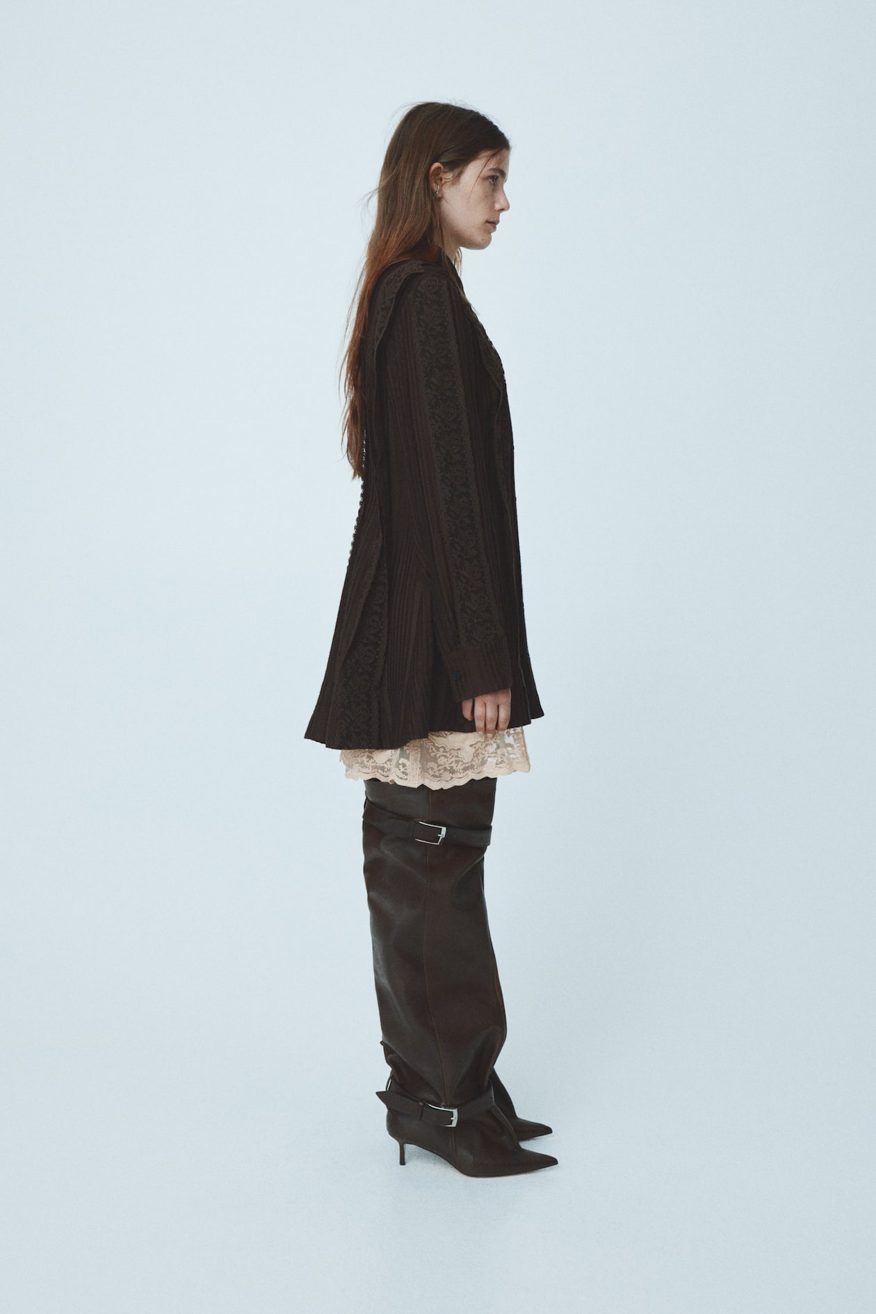 Lace-Trimmed Shirt Dress - image 5