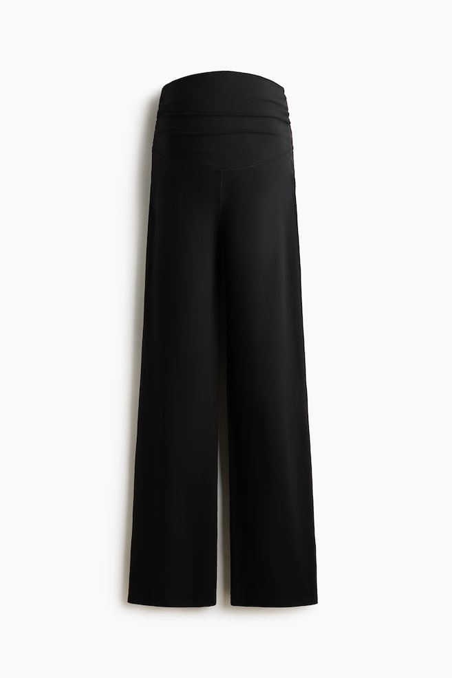 MAMA Wide-Leg Sports Pants - Black - 1