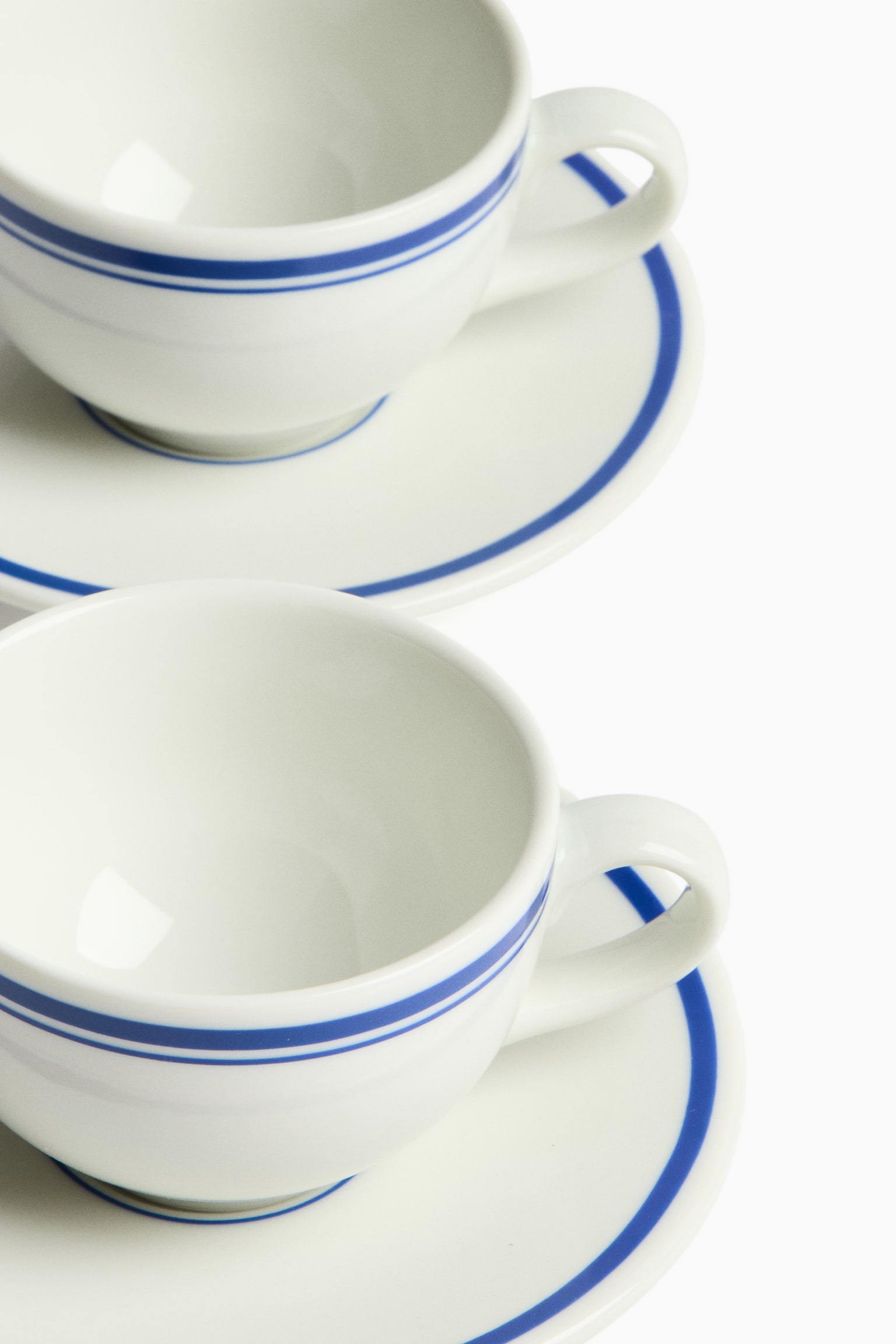 2-pack cappuccino cup and saucer - White/Blue/White/Black/White/Red - 5