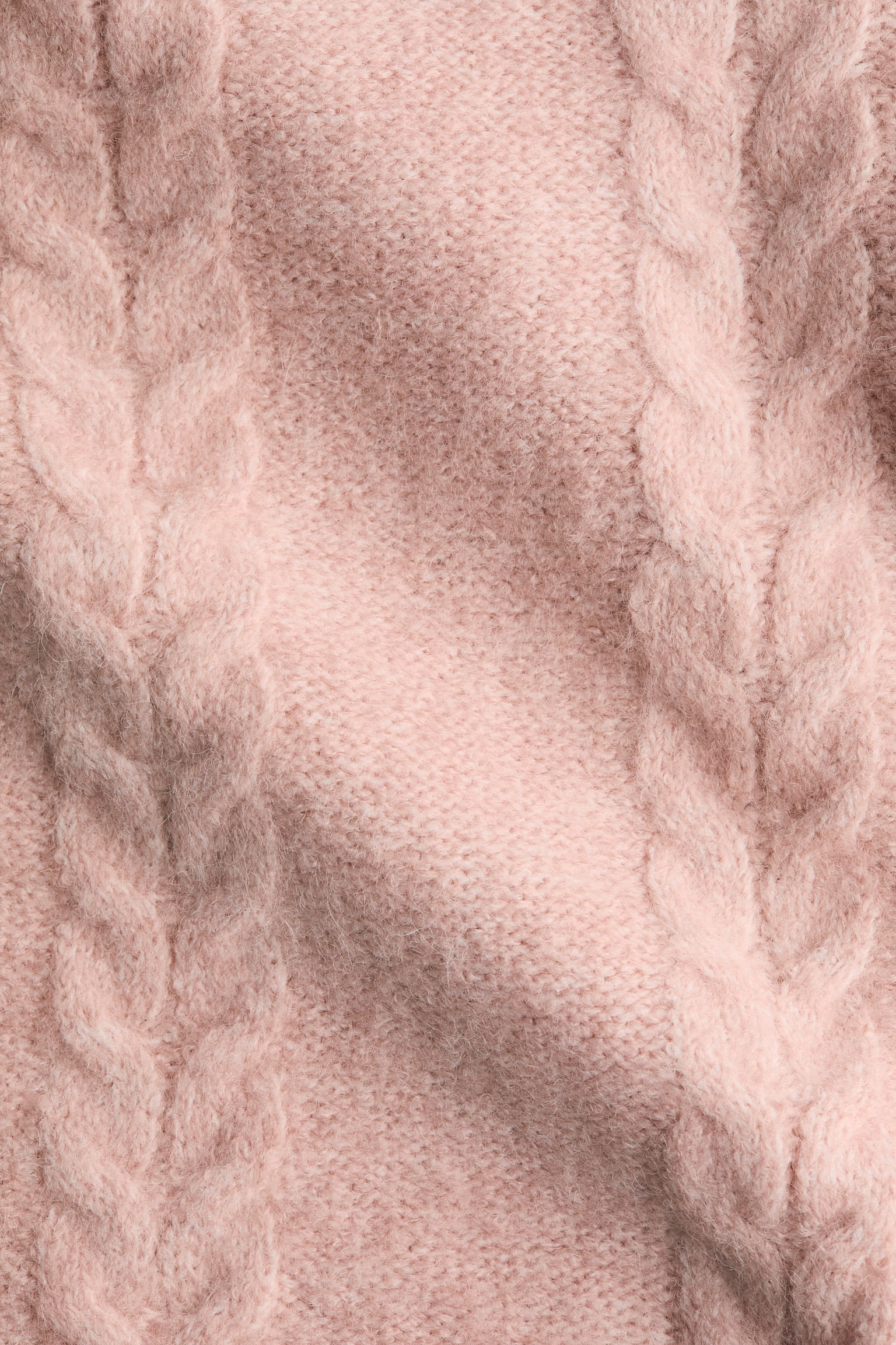 Жилетка с едра плетка - Светъл кораловорозов/Червена слива/Бледосин - 3