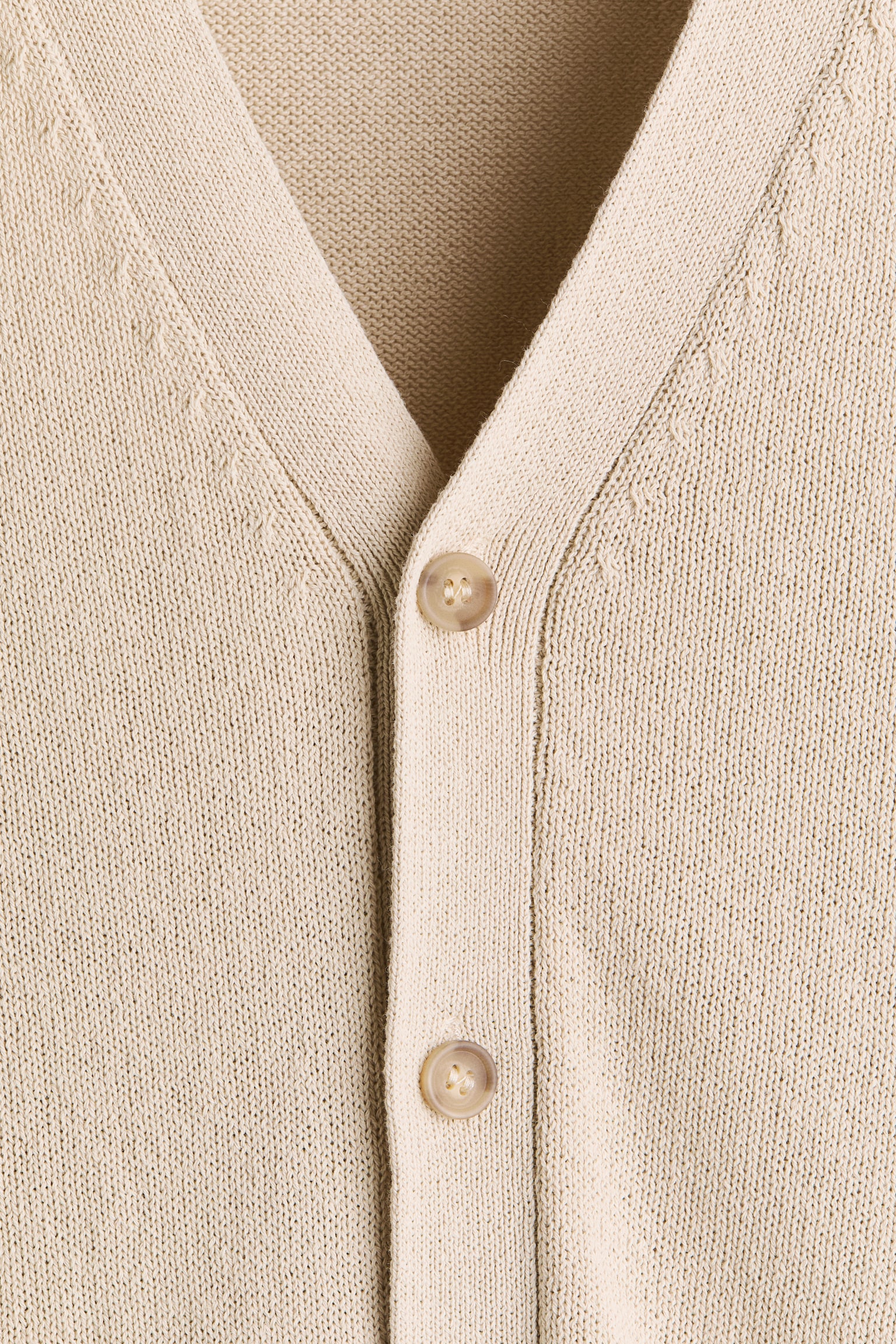 Relaxed Fit Cardigan - Beige/Dark brown - 6