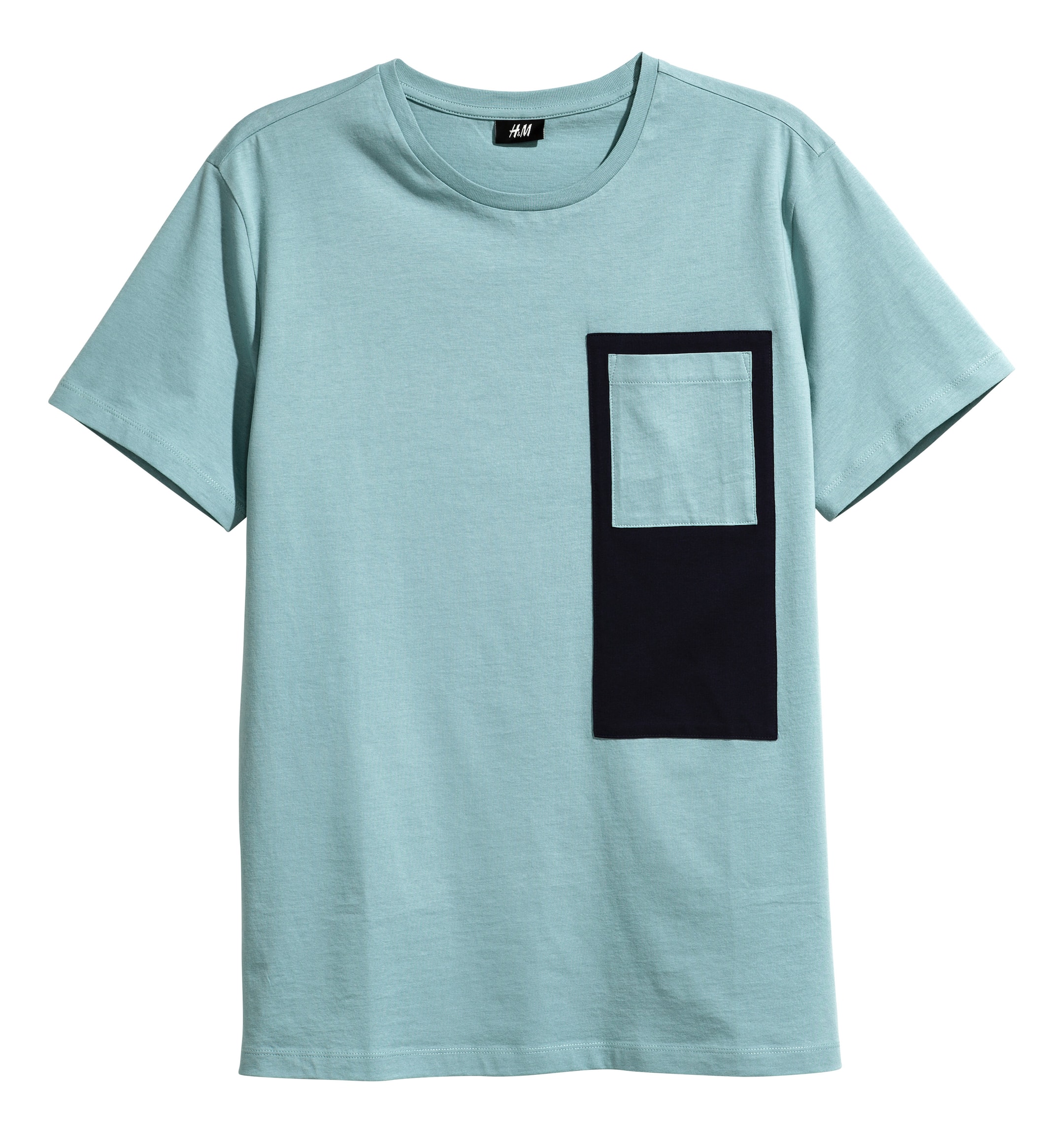 Näytä suurempi kuva: T-paita puuvillatrikoota - Vaalea petroli - MIEHET | H&M FI 1