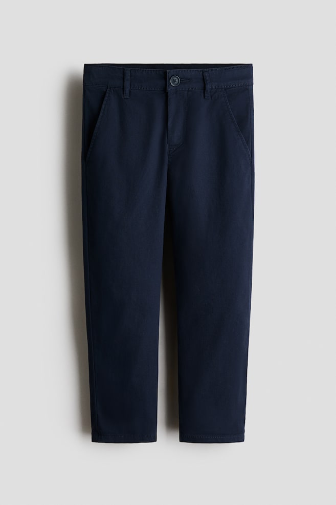 Pantaloni chino din twill - Bleumarin/Bej/Verde-kaki deschis/Albastru/Maro-deschis - 1