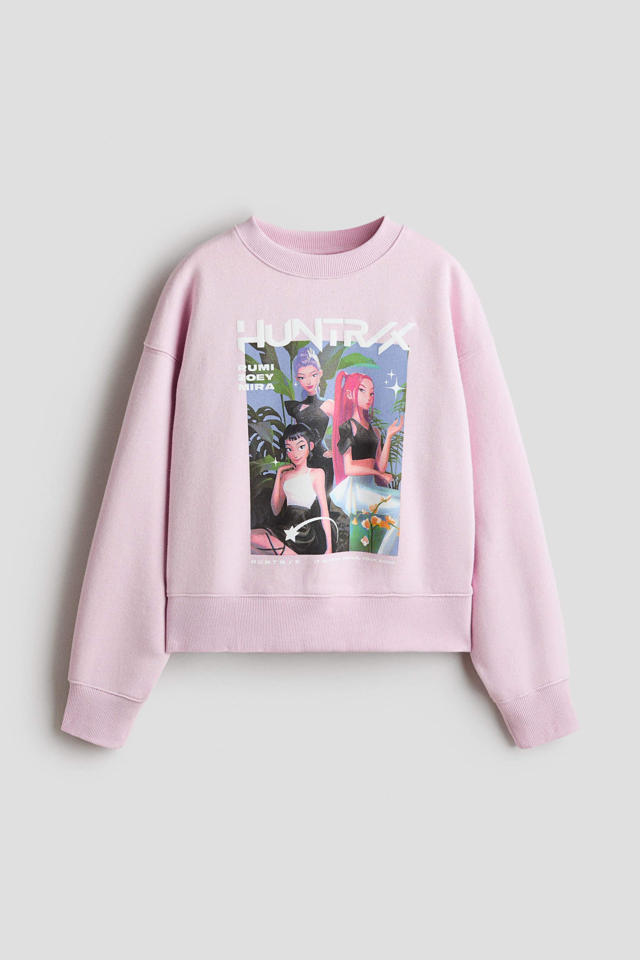 View larger image: Print-motif sweatshirt - Light pink/KPop Demon Hunters - Kids | H&M 1