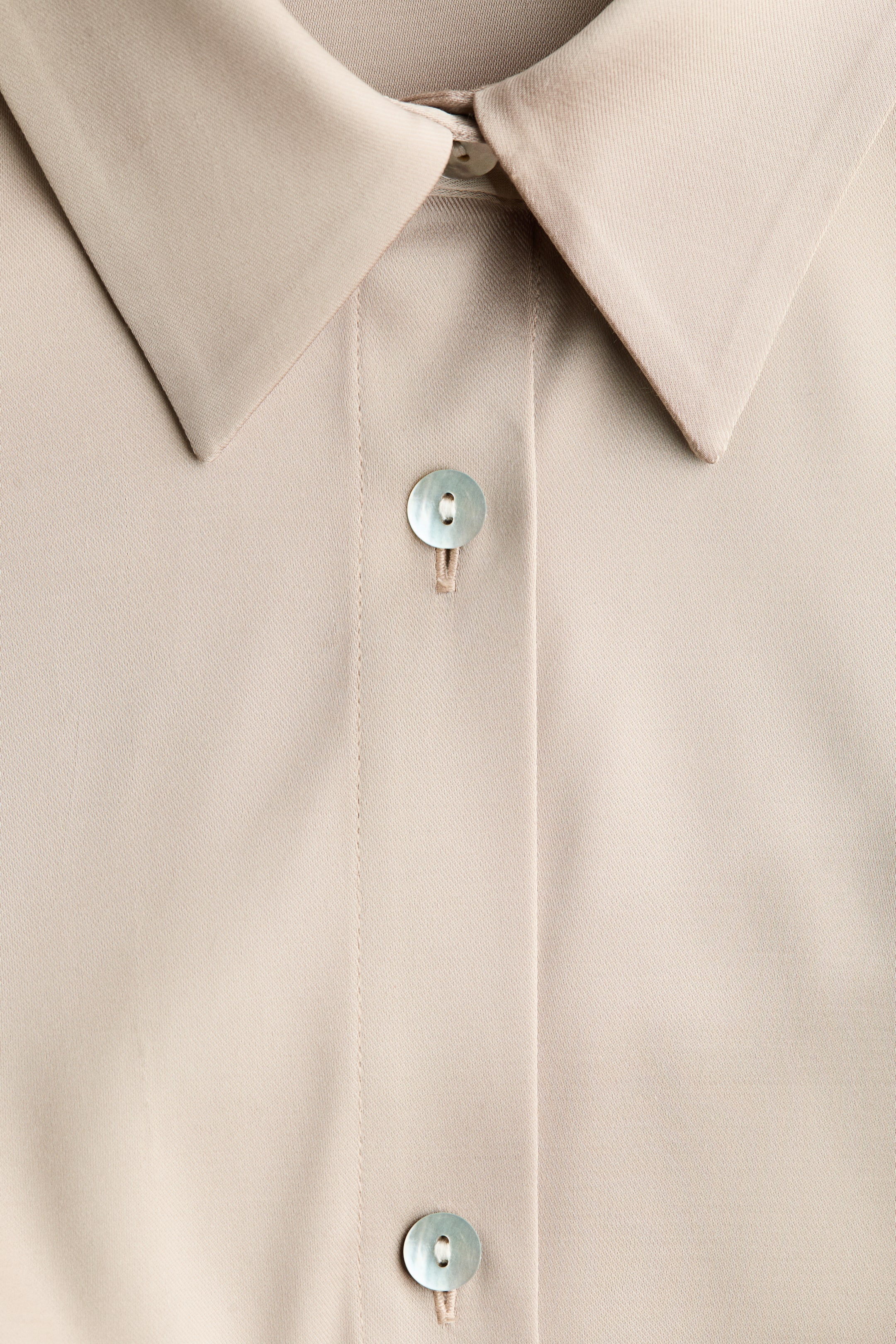 View larger image: Fitted Twill Shirt - Beige - Ladies | H&M US 2