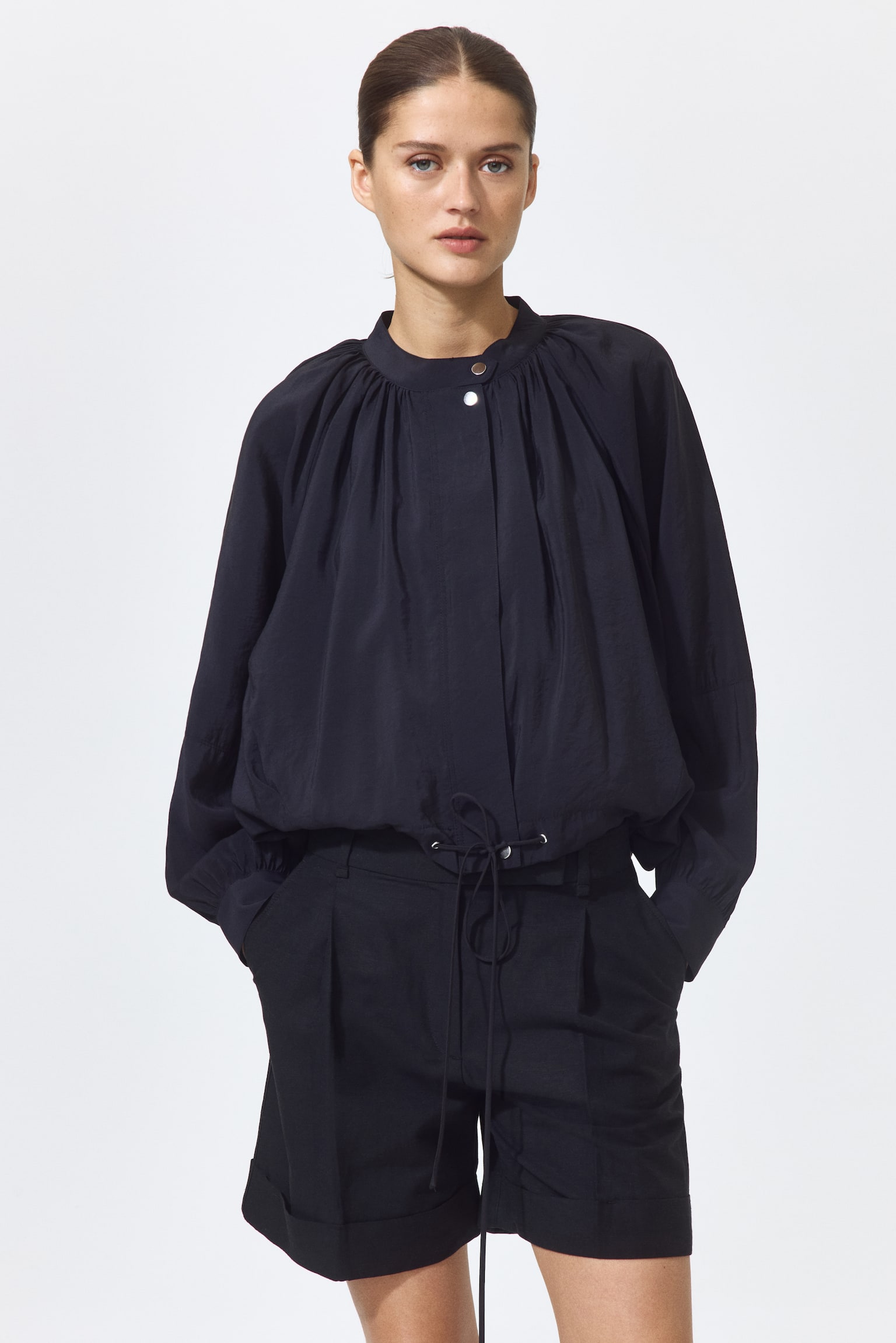 Женские шорты H&M Dressy Linen-Blend, цвет: Чёрный — фото 3