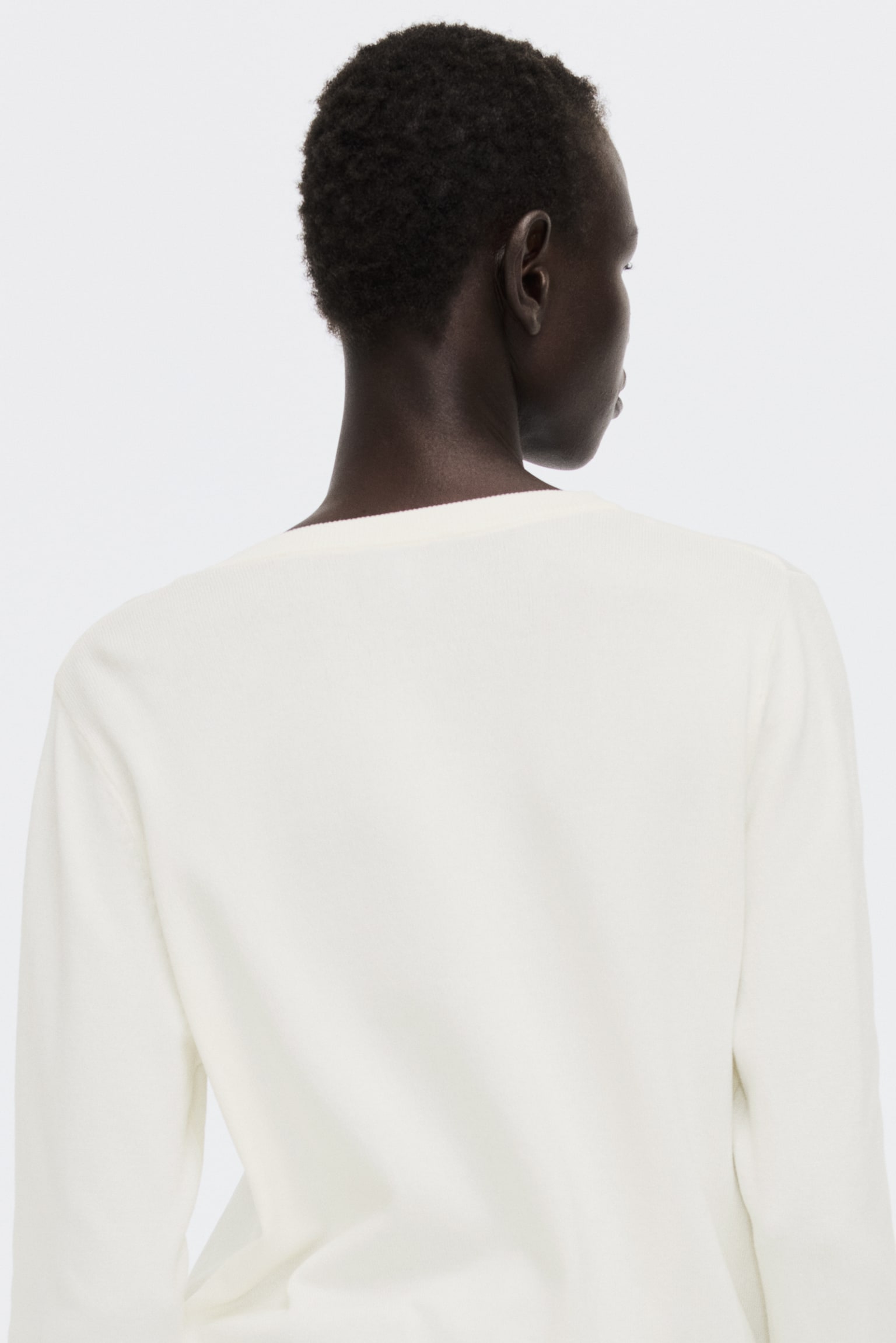 Áo cardigan dệt kim - Màu kem - 5